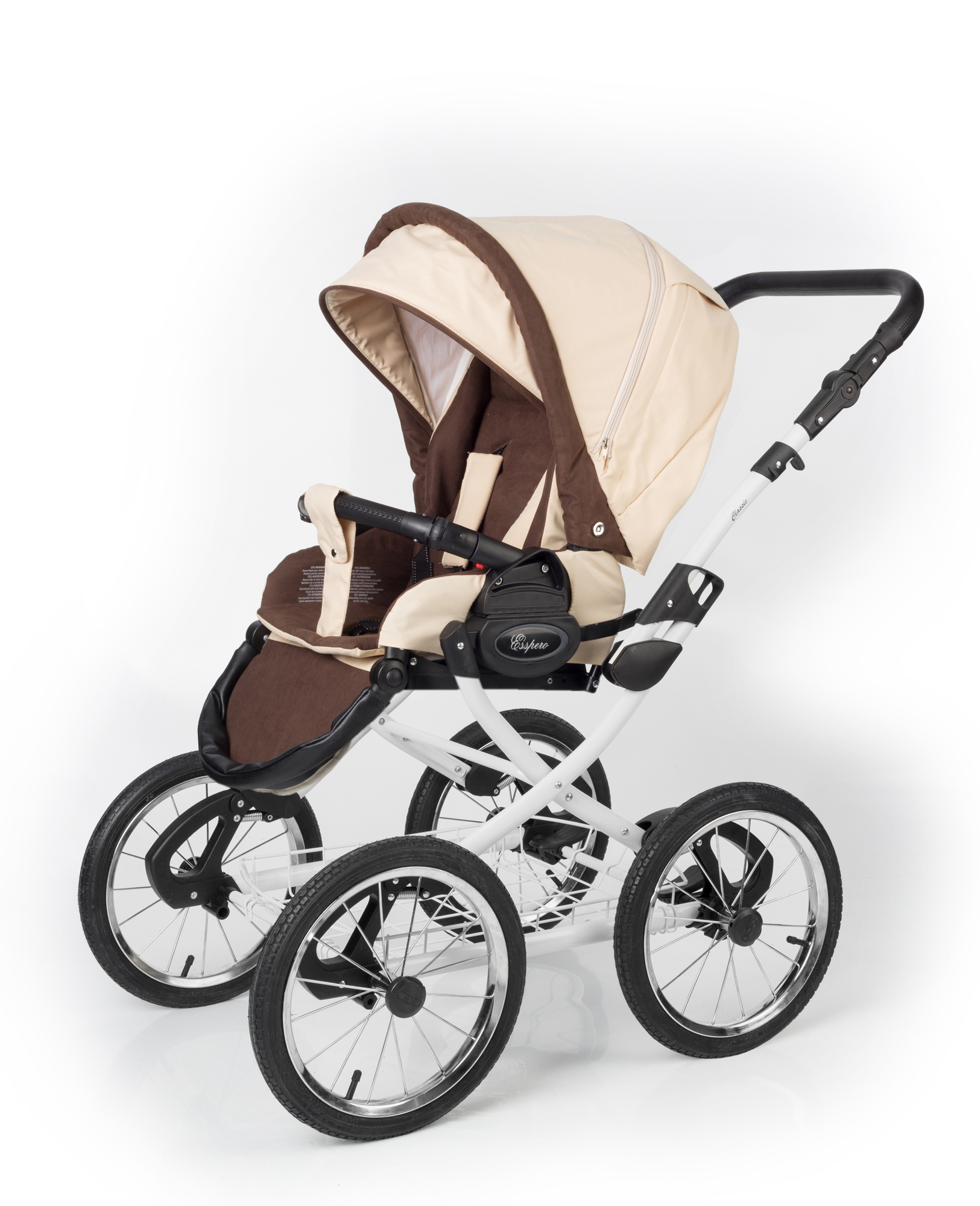 Прогулочная коляска Esspero Classic (шасси White) Beige Brown