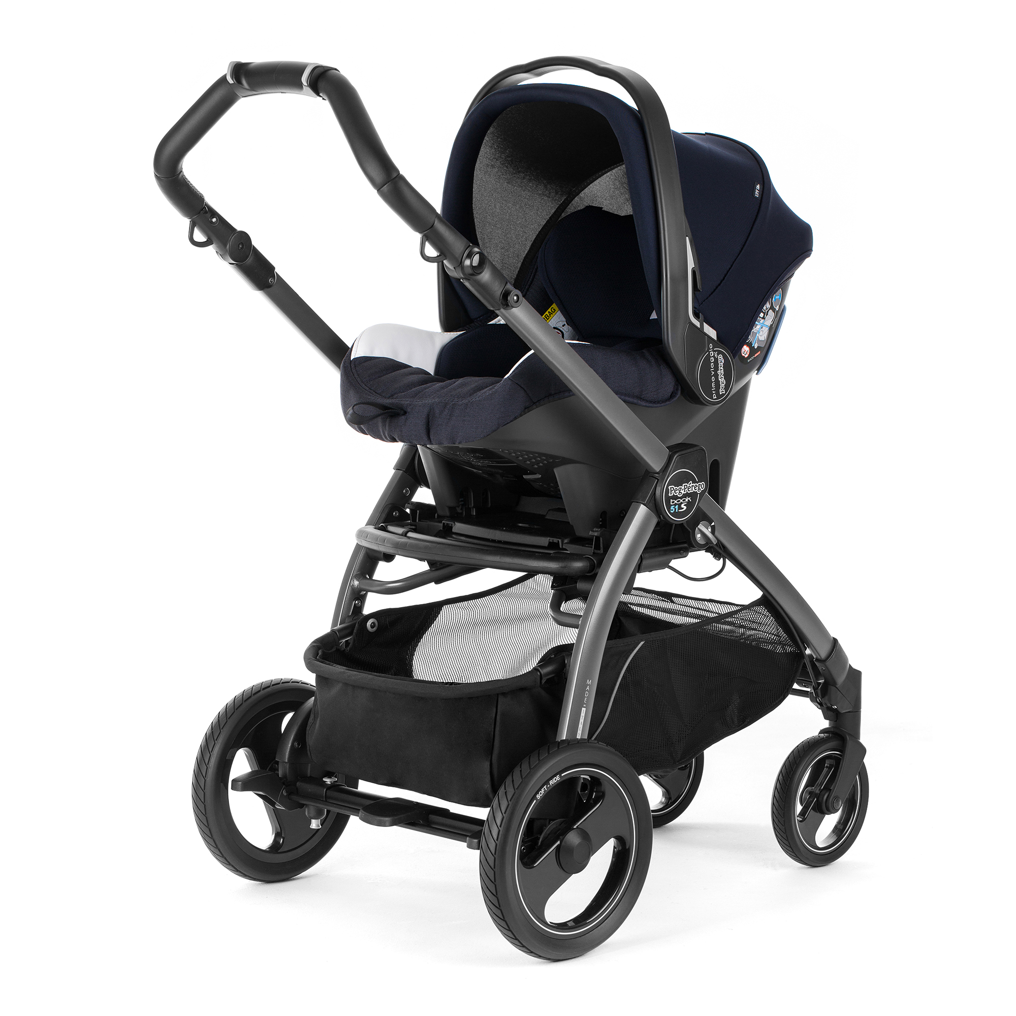 Автокресло Peg Perego Primo Viaggio SL на шасси Book 51S (шасси White/Black) Riviera