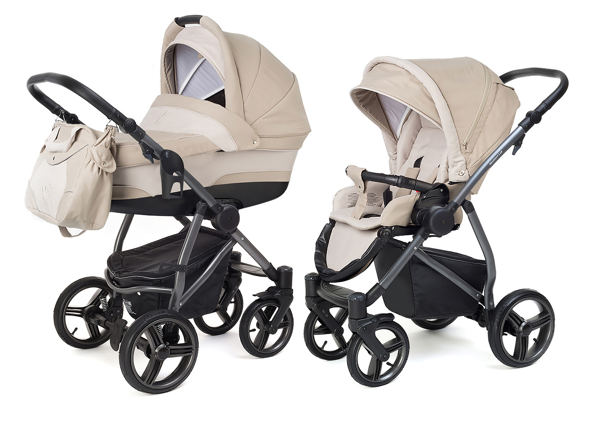 Коляска 2 в 1 Esspero Newborn Lux (шасси Graphite) Khakki Beige