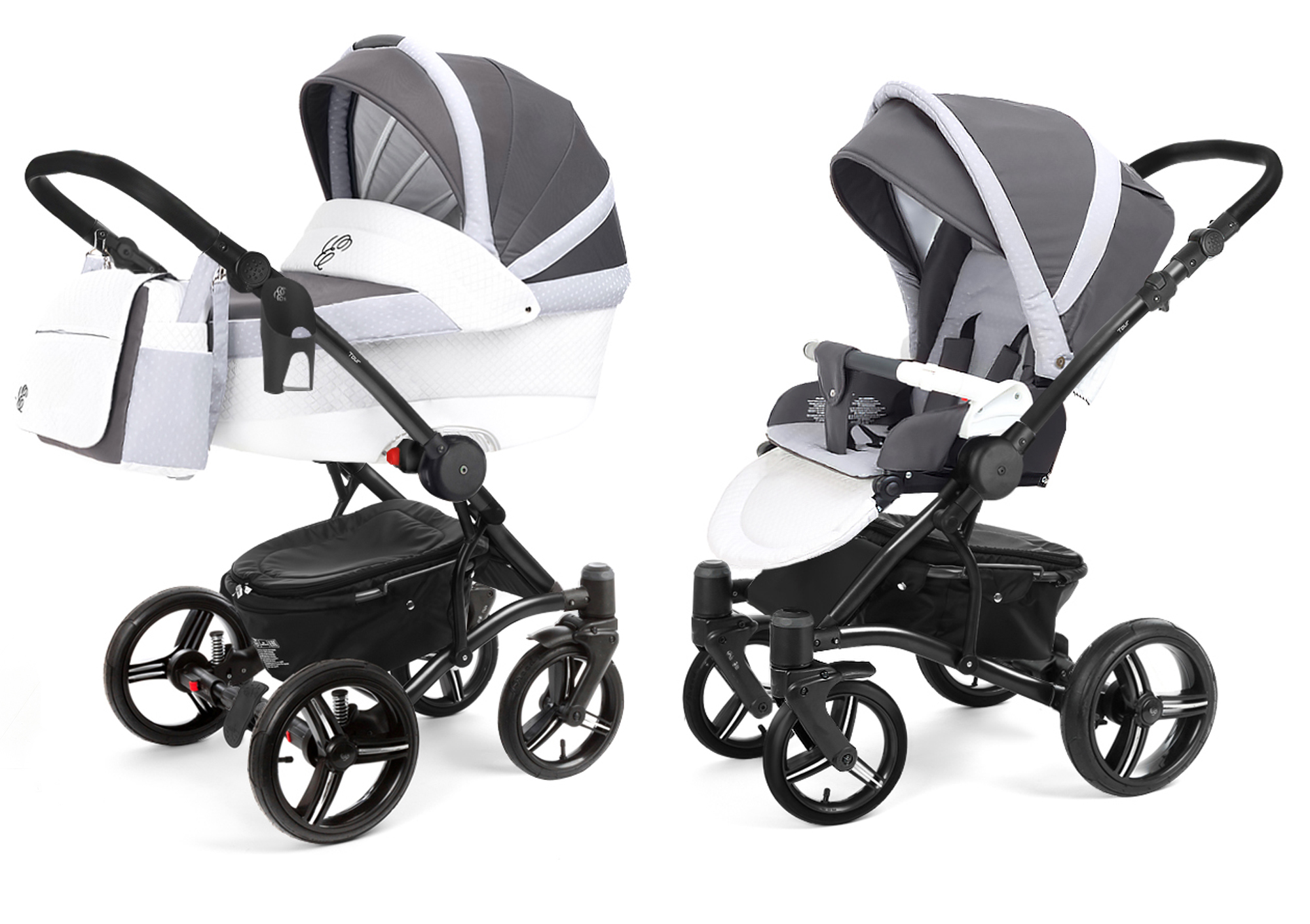 Коляска 2 в 1 Esspero Tour Leatherette (шасси Black) Royal Silver