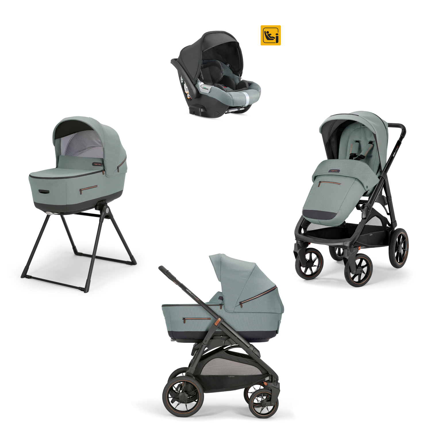 Коляска 3 в 1 Inglesina Aptica XT (DRW I-Size) с подставкой под люльку Stand Up Igloo Grey