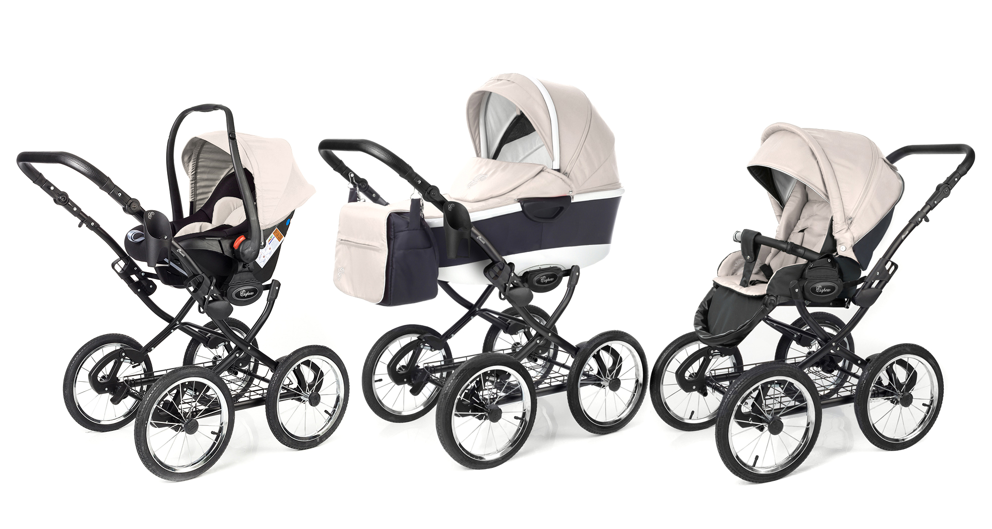 Коляска 3 в 1 Esspero Classic Alu (шасси Black) Beige