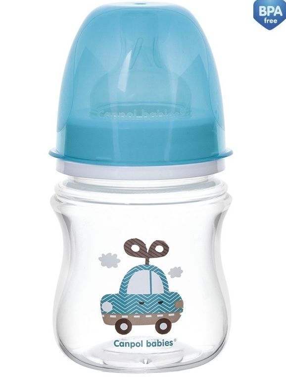 Бутылочка Canpol EasyStart Toys шир. горл., антикол., PP, 3+, 120 мл, арт. 35/220 голубой