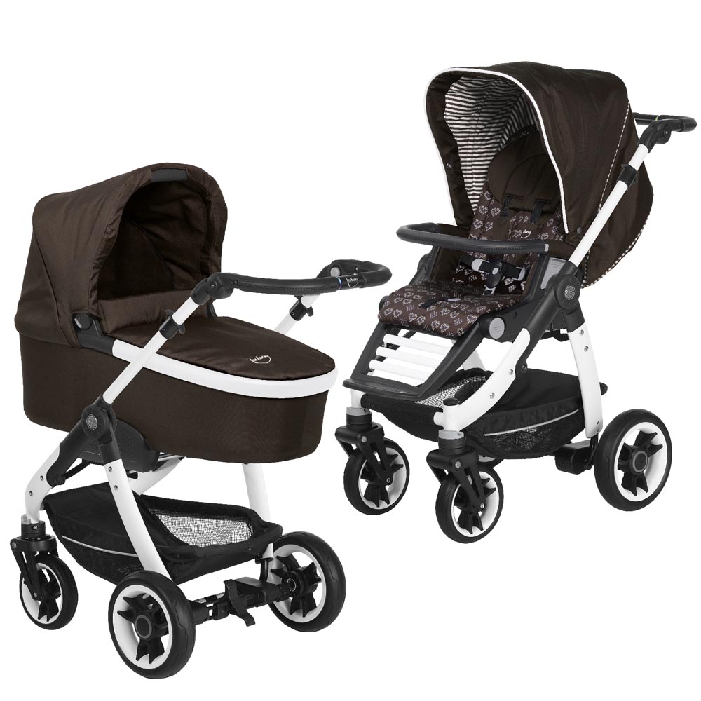 Коляска 2 в 1 Teutonia Cosmo V4 (шасси Pearl) 6110-6170-6170 Truffle-Loving Heart