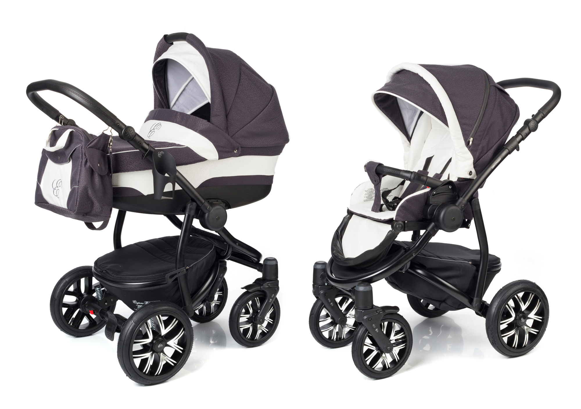 Коляска 2 в 1 Esspero Discovery (шасси Black) Grey Leves