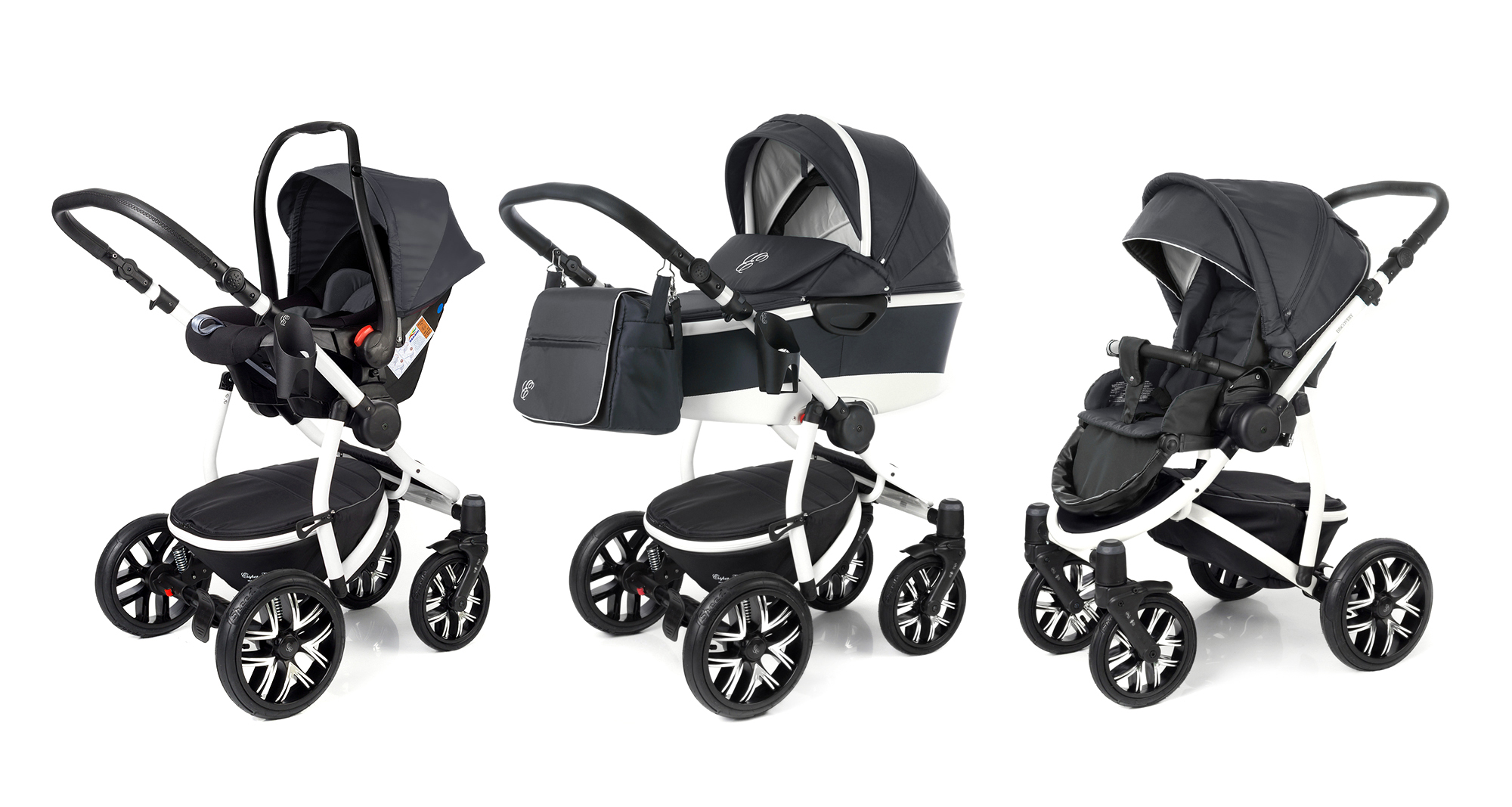 Коляска 3 в 1 Esspero Discovery Alu (шасси White) Dark