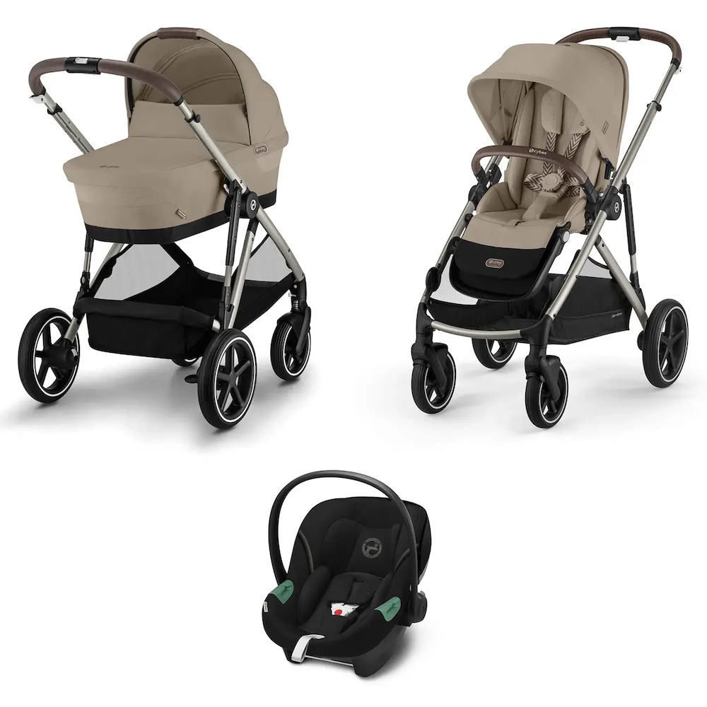 Коляска 3 в 1 Cybex Gazelle S и автокресло Cloud G i-Size Plus TPE Almond Beige