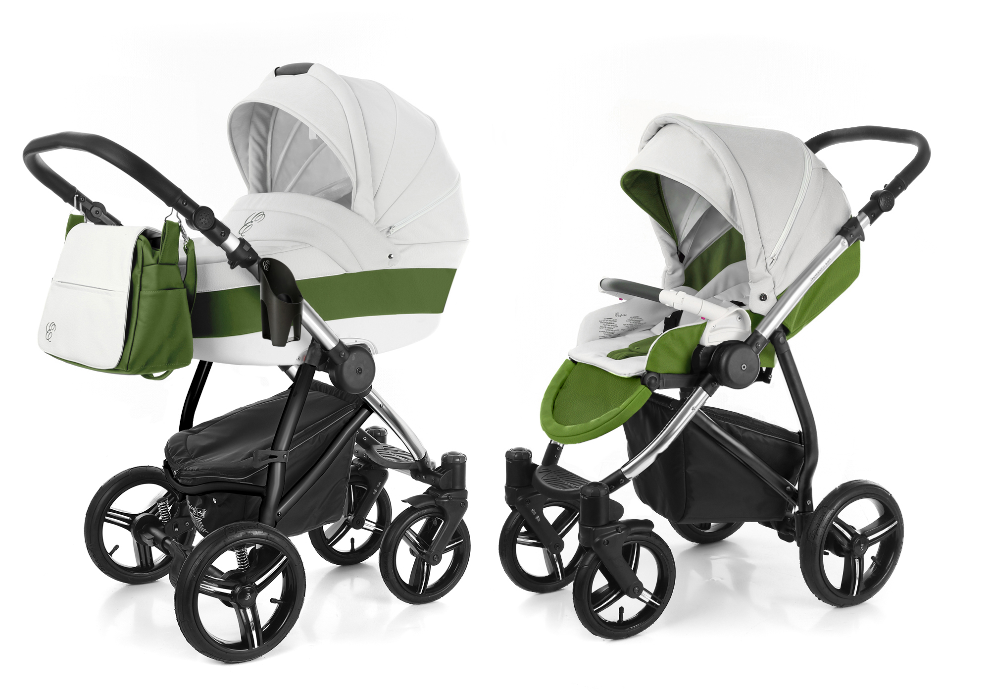 Коляска 2 в 1 Esspero Grand Newborn Lux (шасси Chrome) Apple leatherette