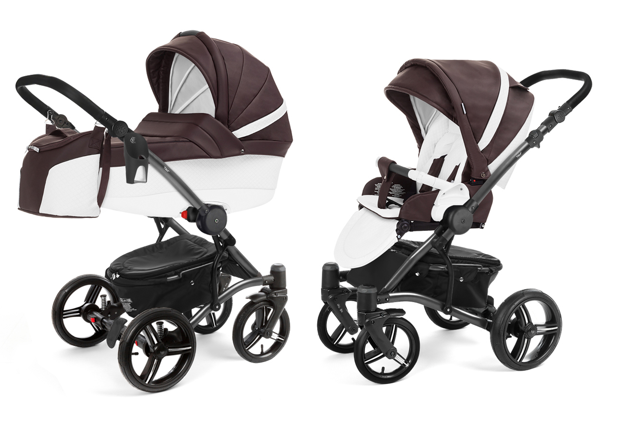 Коляска 2 в 1 Esspero Tour Leatherette (шасси Graphite) Nappa Brown