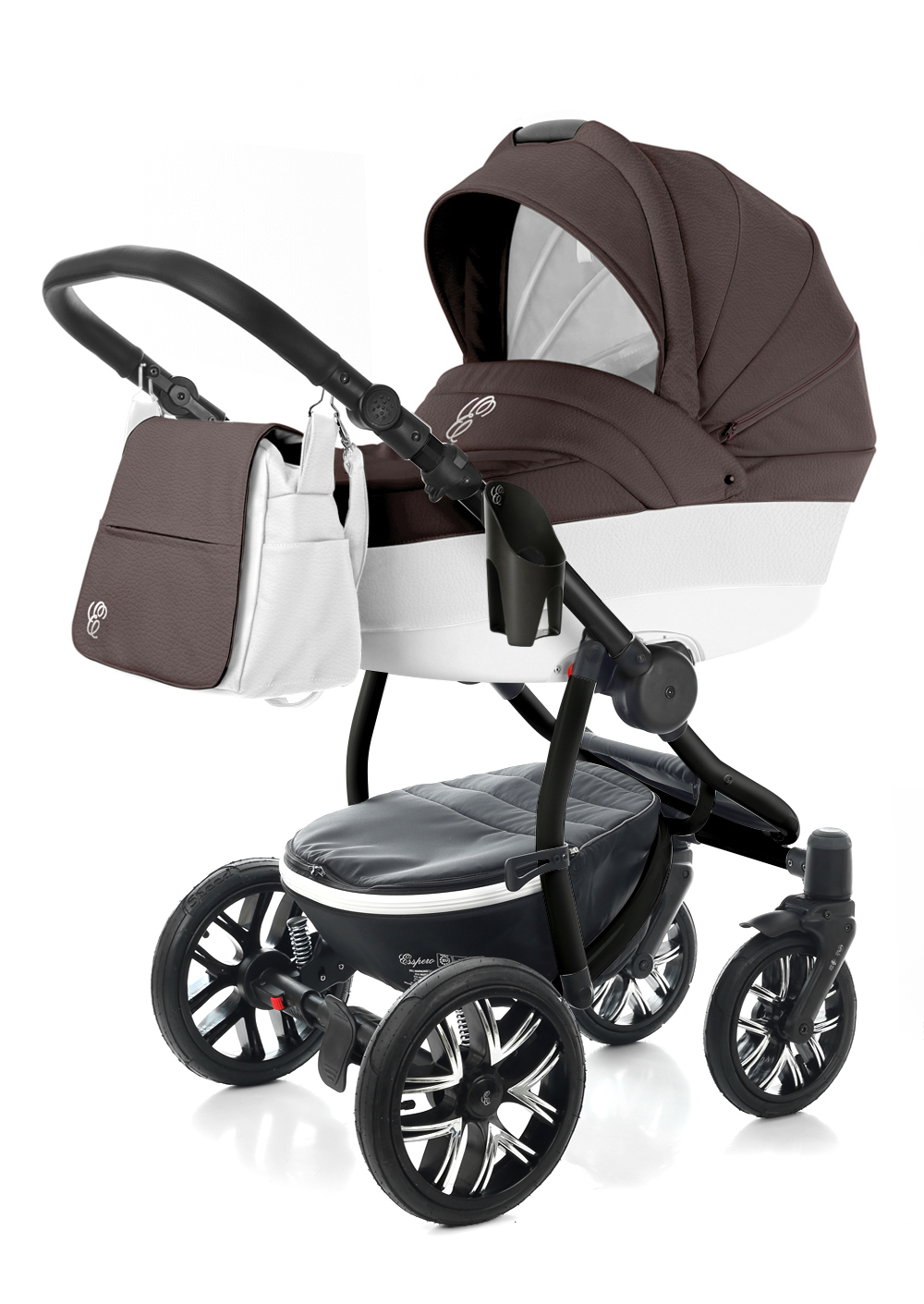 Коляска для новорожденных Esspero Grand Discovery (шасси Black) Cacao leatherette