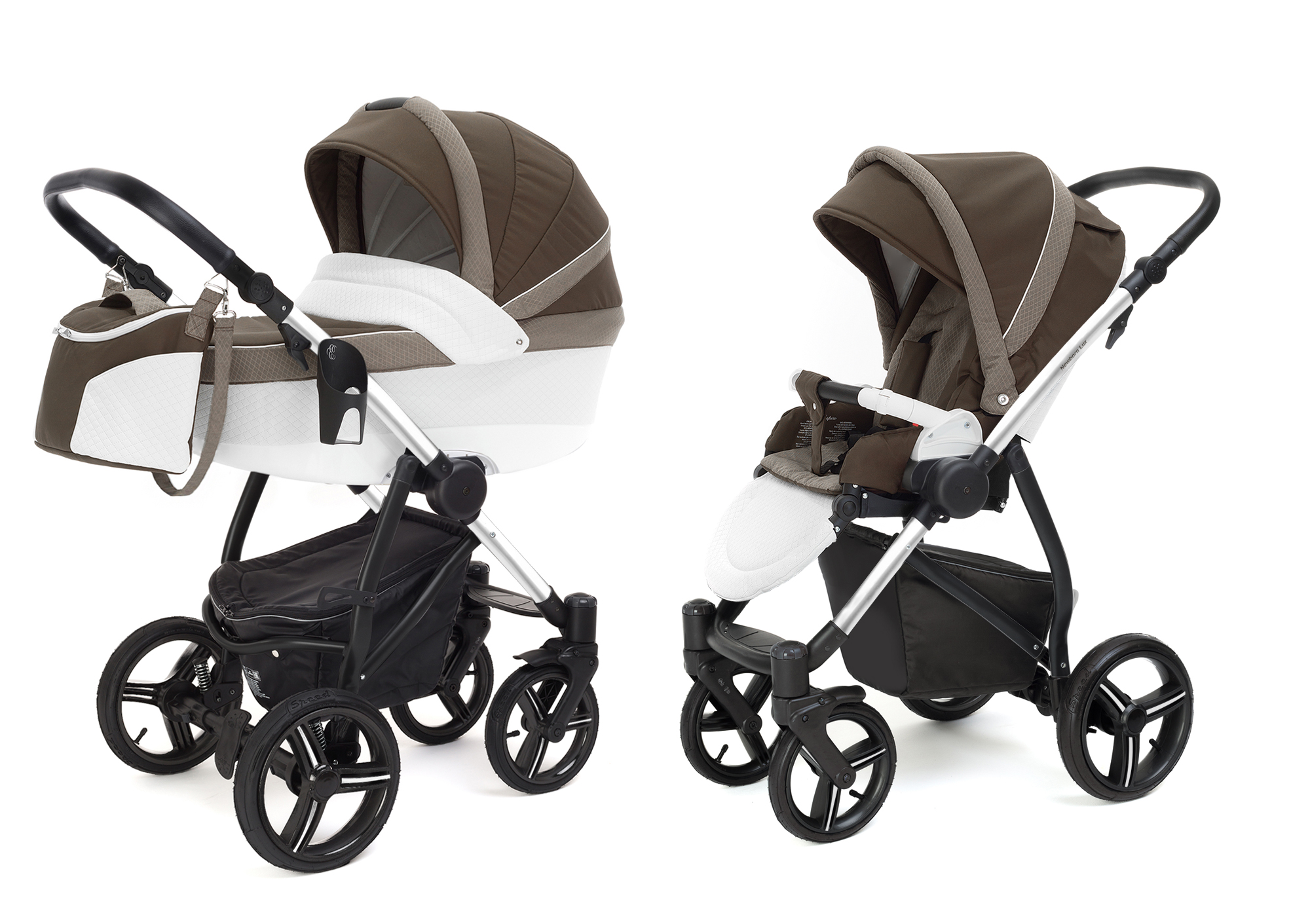 Коляска 2 в 1 Esspero Grand Newborn Lux (шасси Chrome) Royal Brown