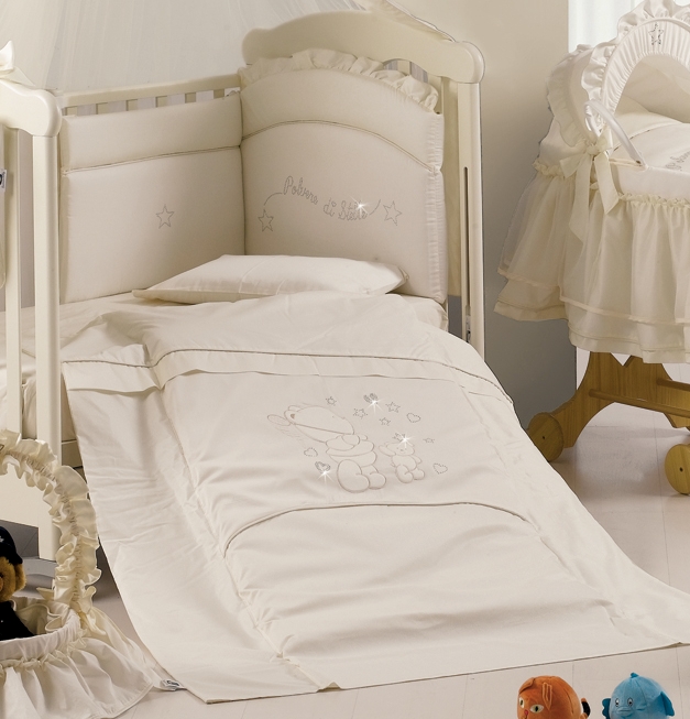 Постельный комплект Roman Baby POLVERE DI STELLE 5 предметов Ivory (Крем)
