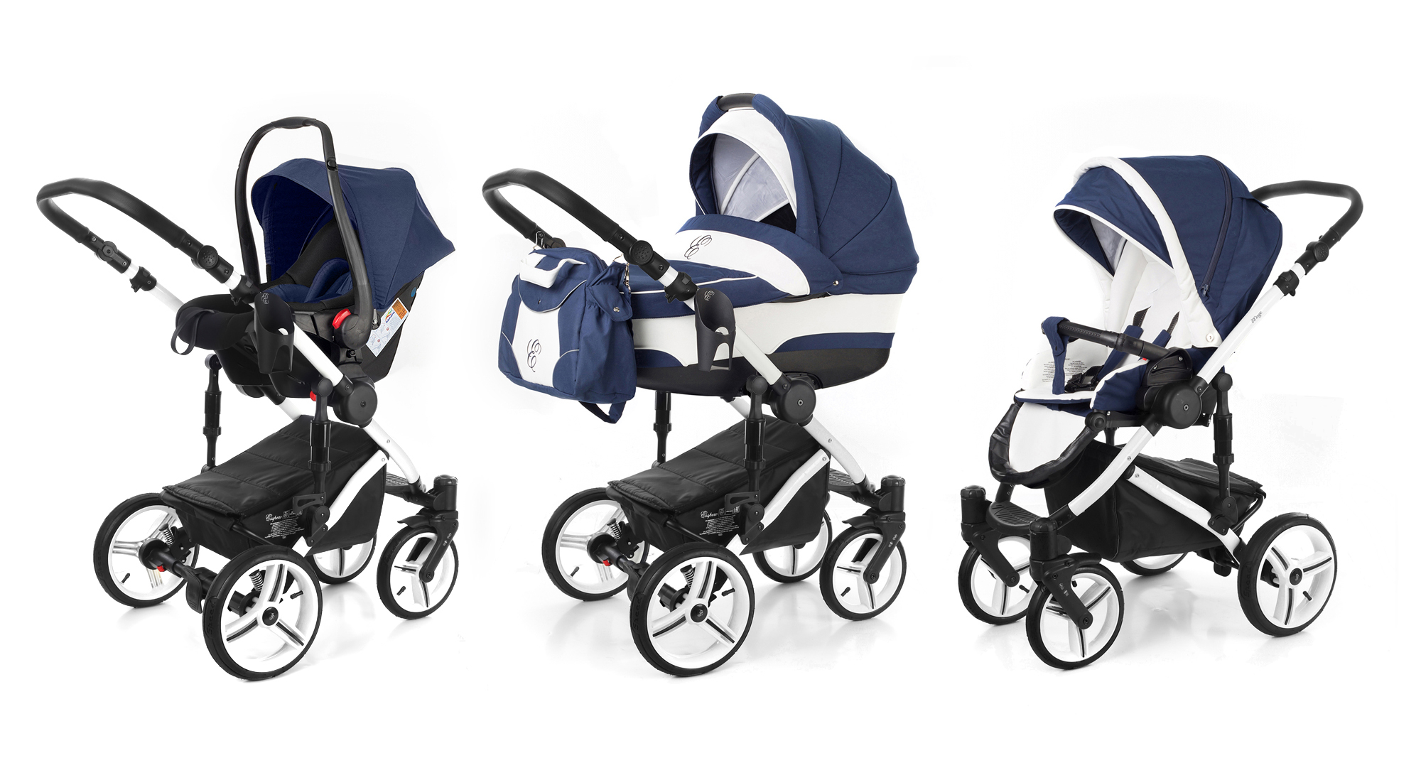 Коляска 3 в 1 Esspero Magic (шасси White) Navy Lux