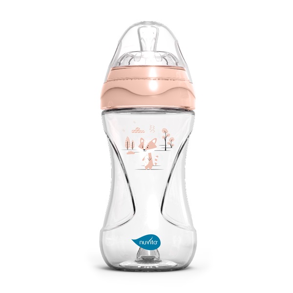 Антиколиковая бутылочка Nuvita 6031 Materno Feel 250мл, пластик розовый