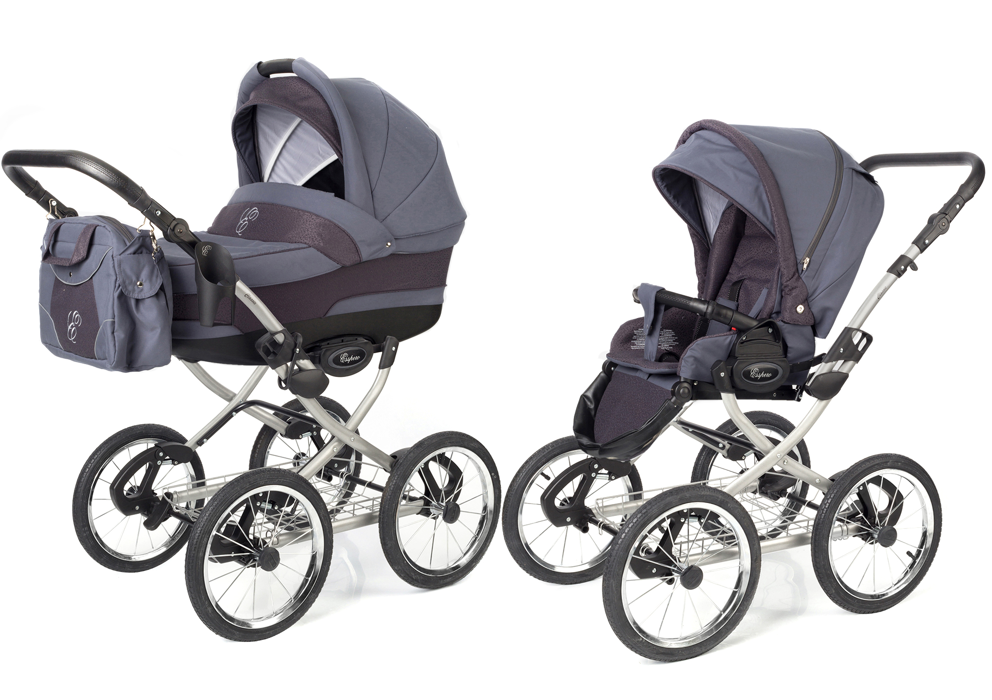 Коляска 2 в 1 Esspero Classic (шасси Grey) Dark Grey