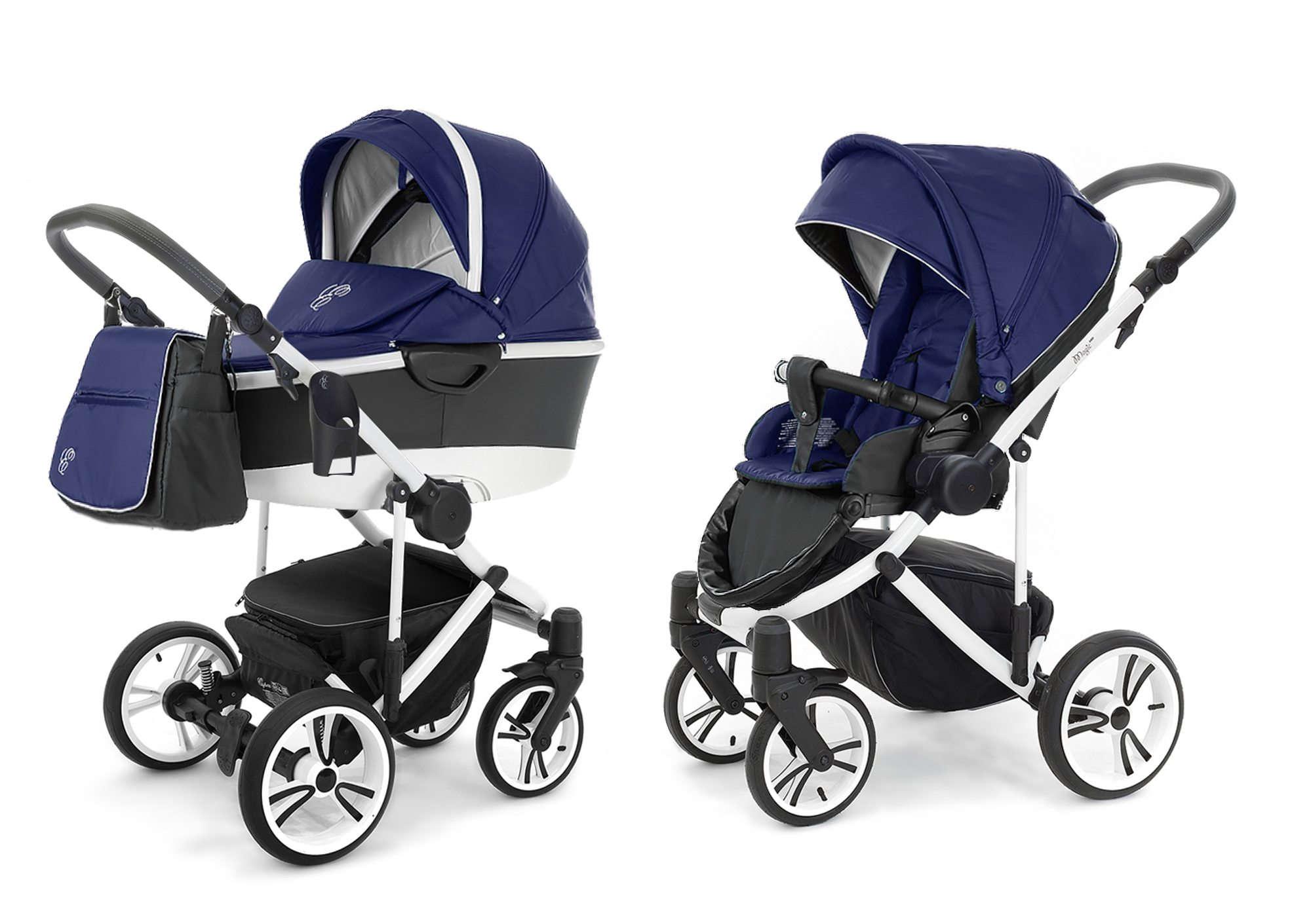Коляска 2 в 1 Esspero Magic Pro Alu (шасси White) Navy