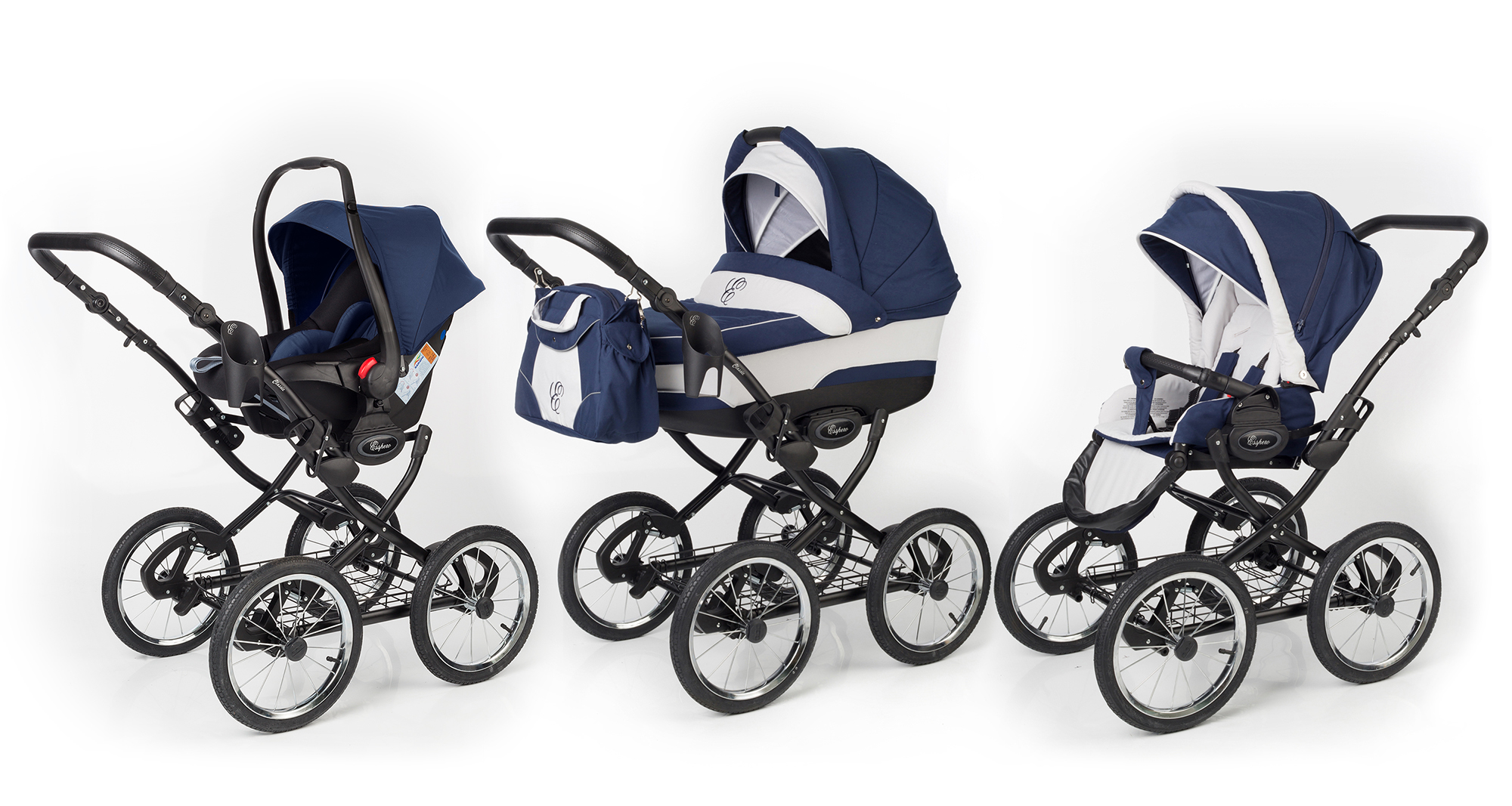 Коляска 3 в 1 Esspero Classic (шасси Black) Navy Grey