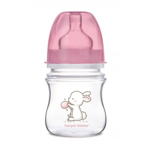 Бутылочка Canpol EasyStart Little cuties PP, шир. горл., антикол., 120 мл, 0+, арт. 35/218 розовый