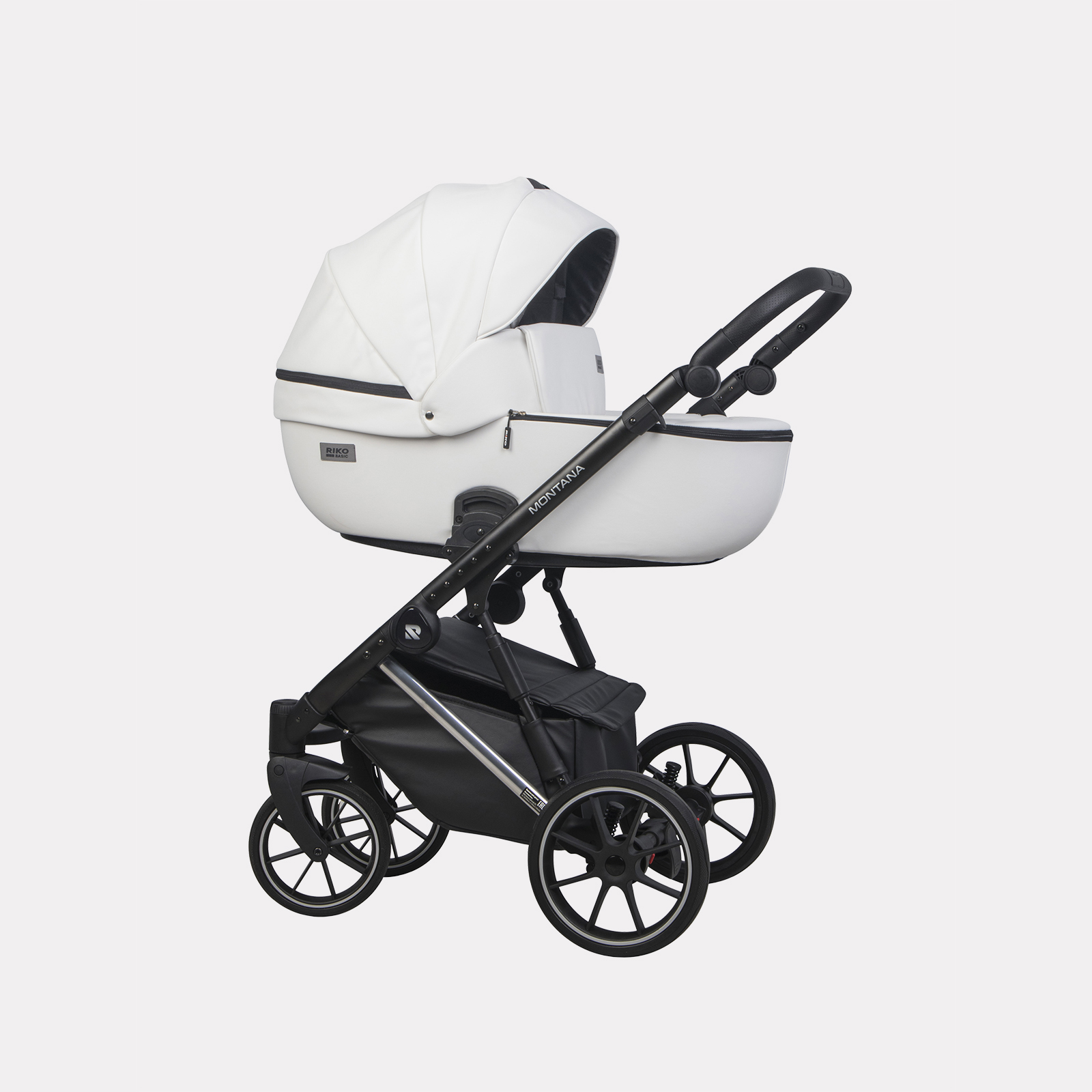 Коляска 2 в 1 RIKO BASIC MONTANA PREMIUM Silver/21 White (белый)