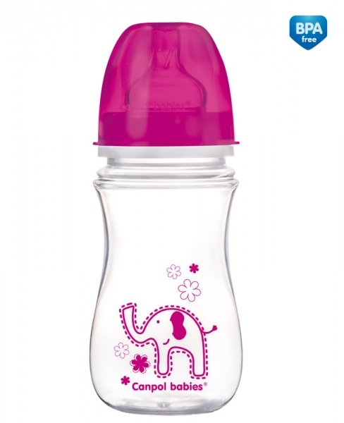 Бутылочка Canpol EasyStart Animals шир. горл., антикол., PP, 3+, 240 мл, арт. 35/206 красный