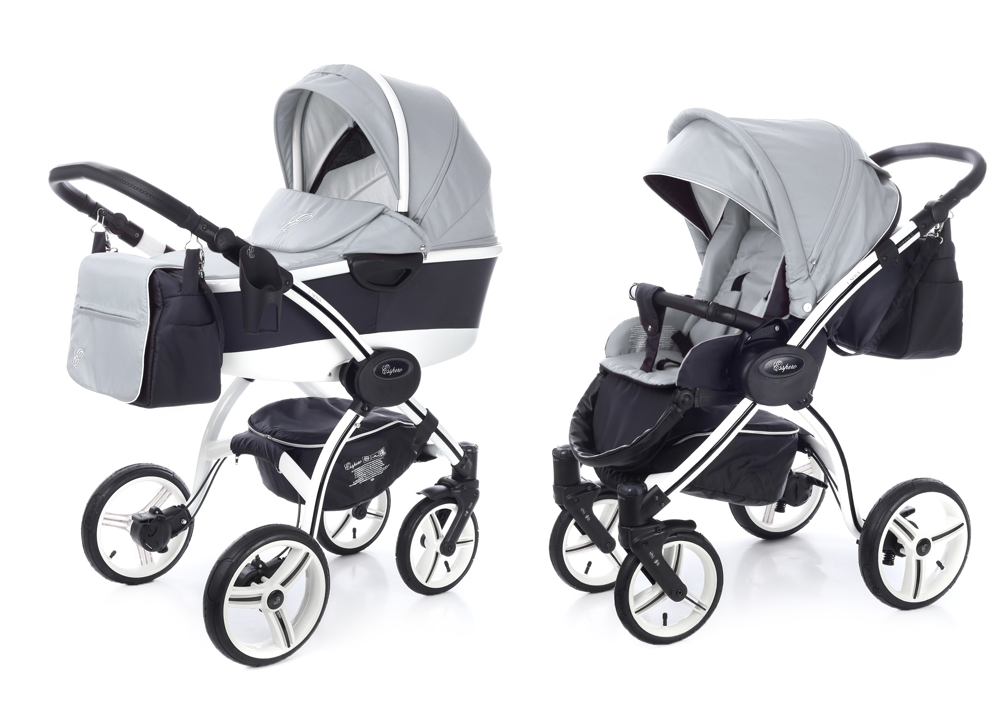Коляска 2 в 1 Esspero I-Nova Alu (шасси White) Silver