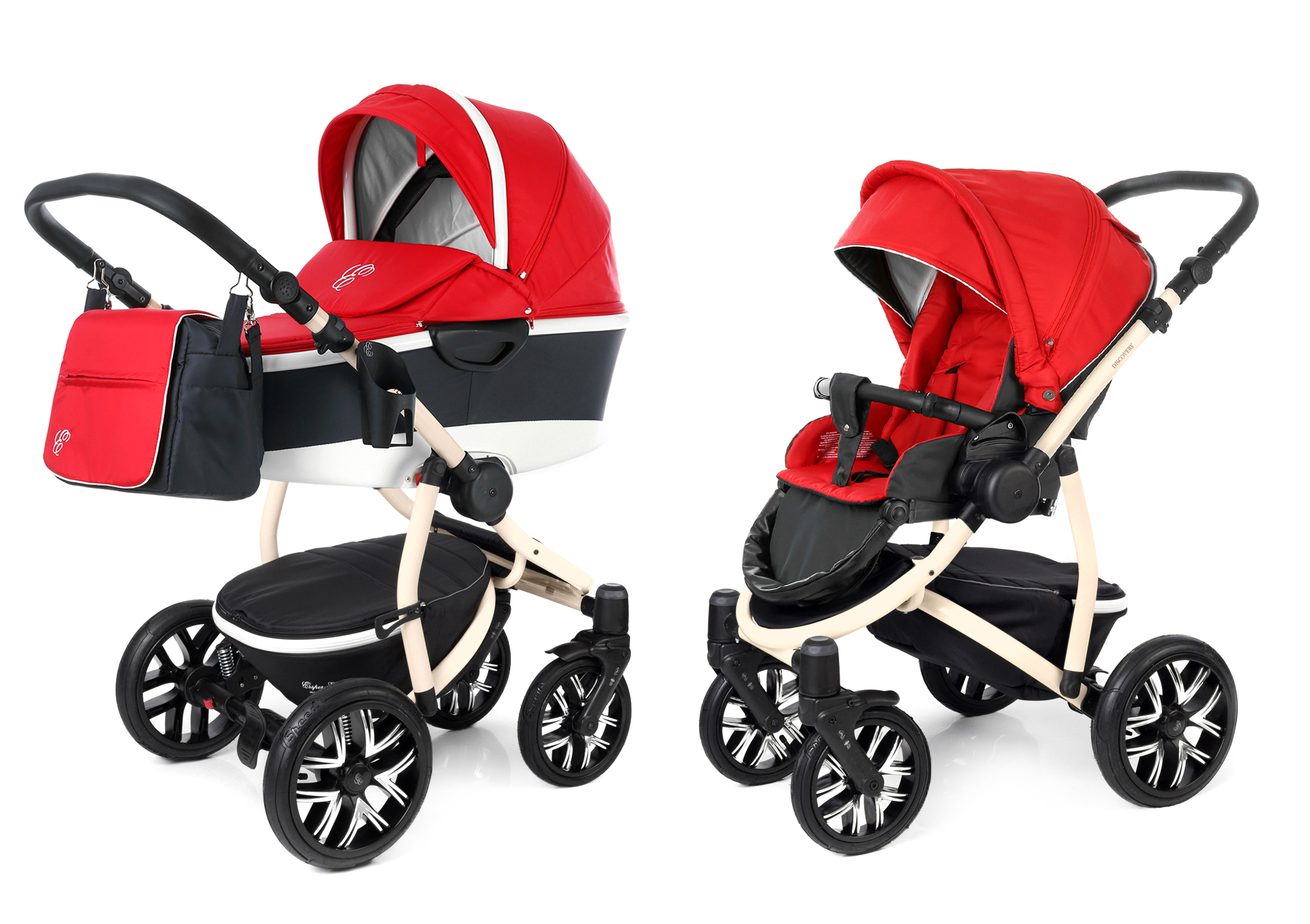 Коляска 2 в 1 Esspero Discovery Alu (шасси Beige) Red