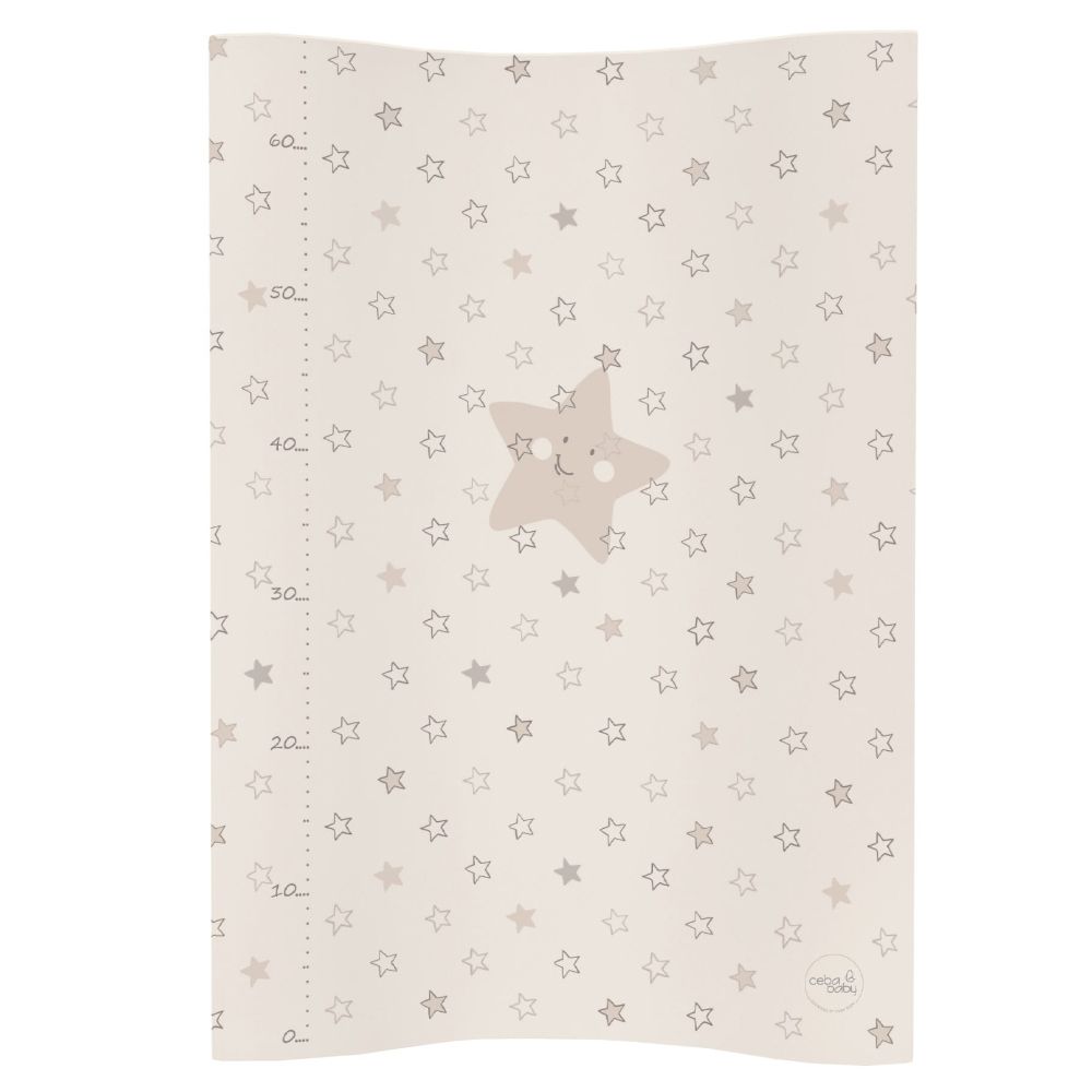 Пеленальный матрасик Ceba Baby W-104, 70 см мягкий без изголовья Stars beige W-104-066-111