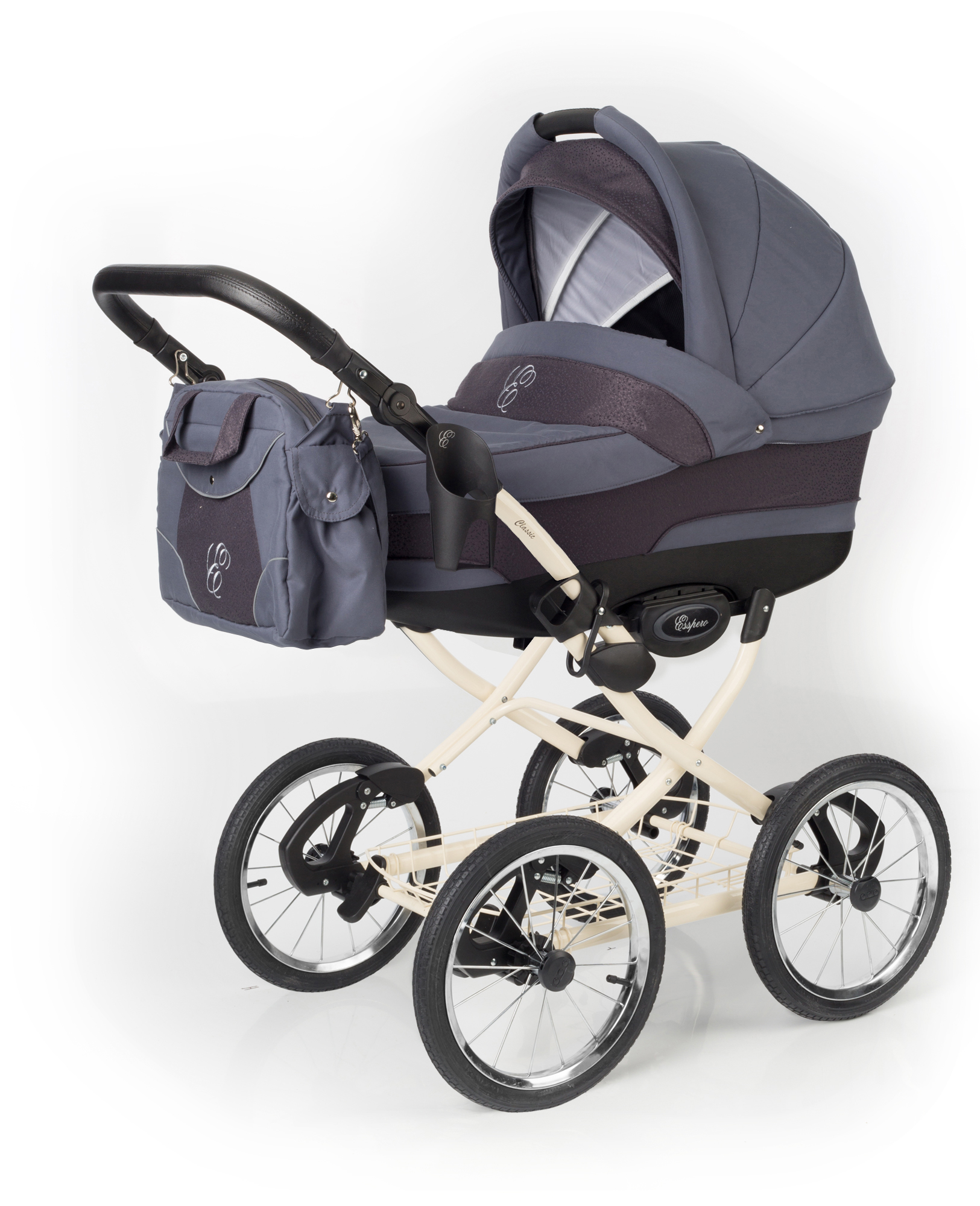 Коляска для новорожденных Esspero Classic (шасси Beige) Dark Grey
