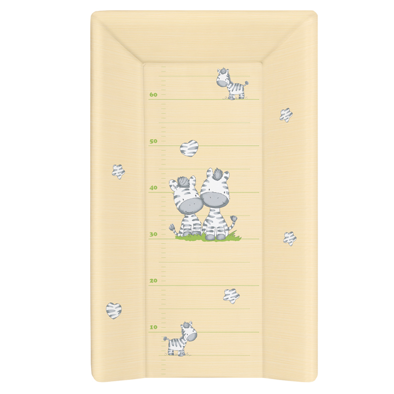 Пеленальный матрац на кровать Ceba Baby на жёстком основании 70 см Zebra Yellow