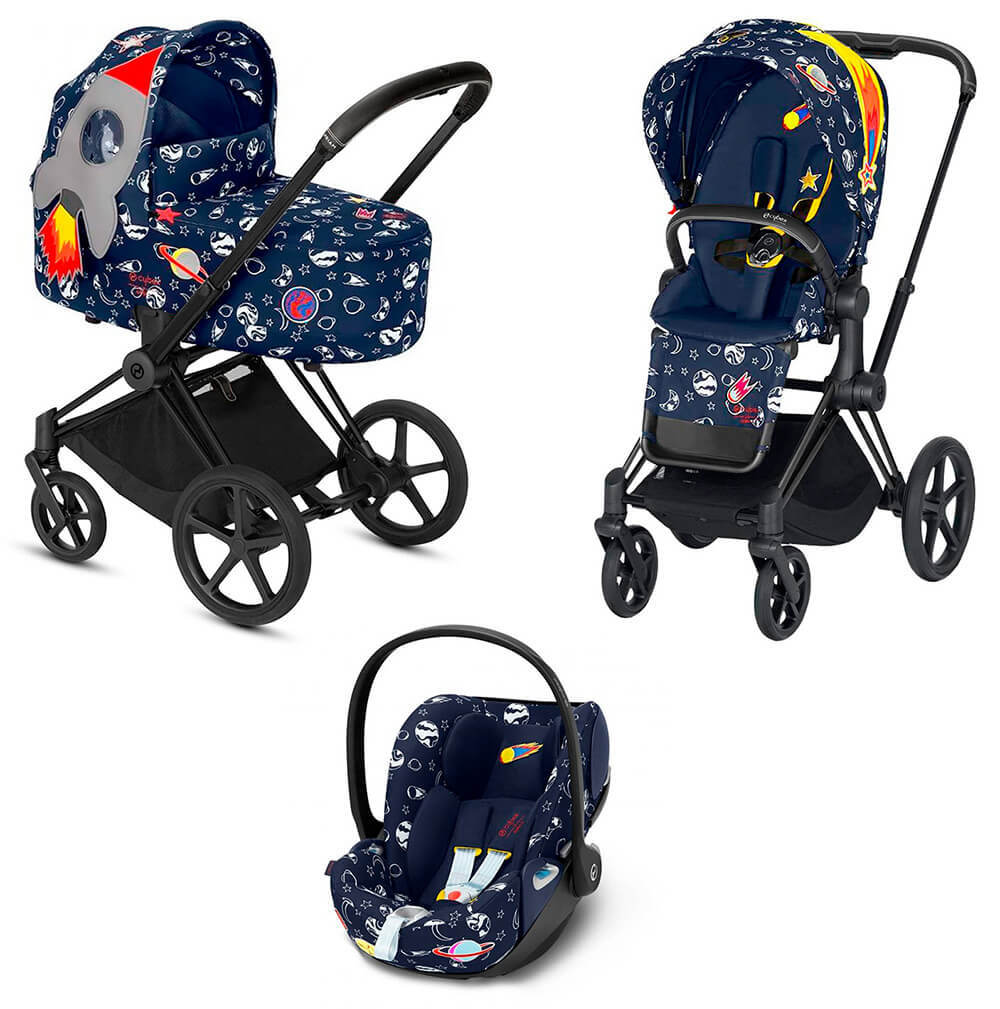 Коляска 3 в 1 Cybex Priam III Anna K Space Rocket (Cloud Q) Matt Black