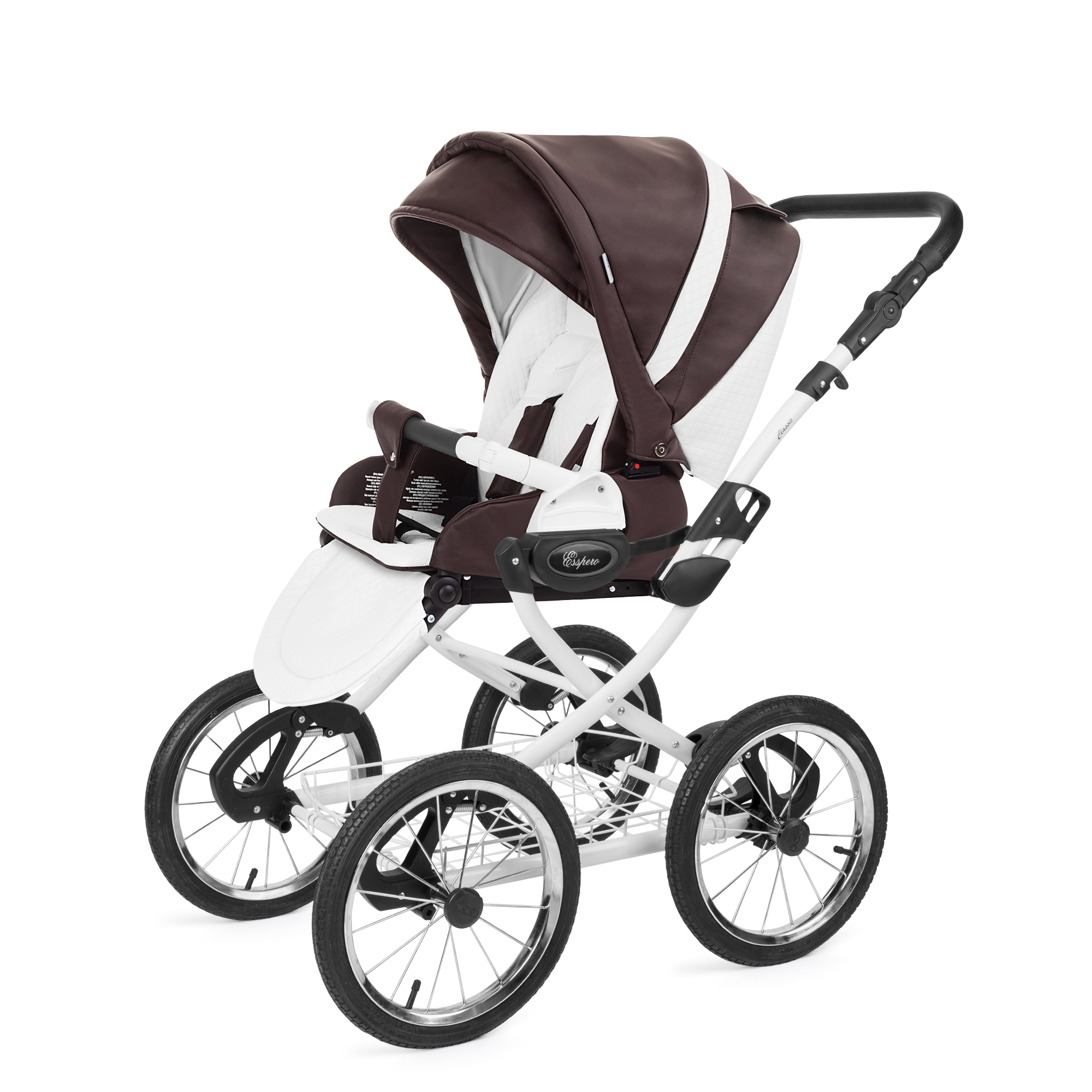 Прогулочная коляска Esspero Grand Classic (шасси White) Nappa Brown