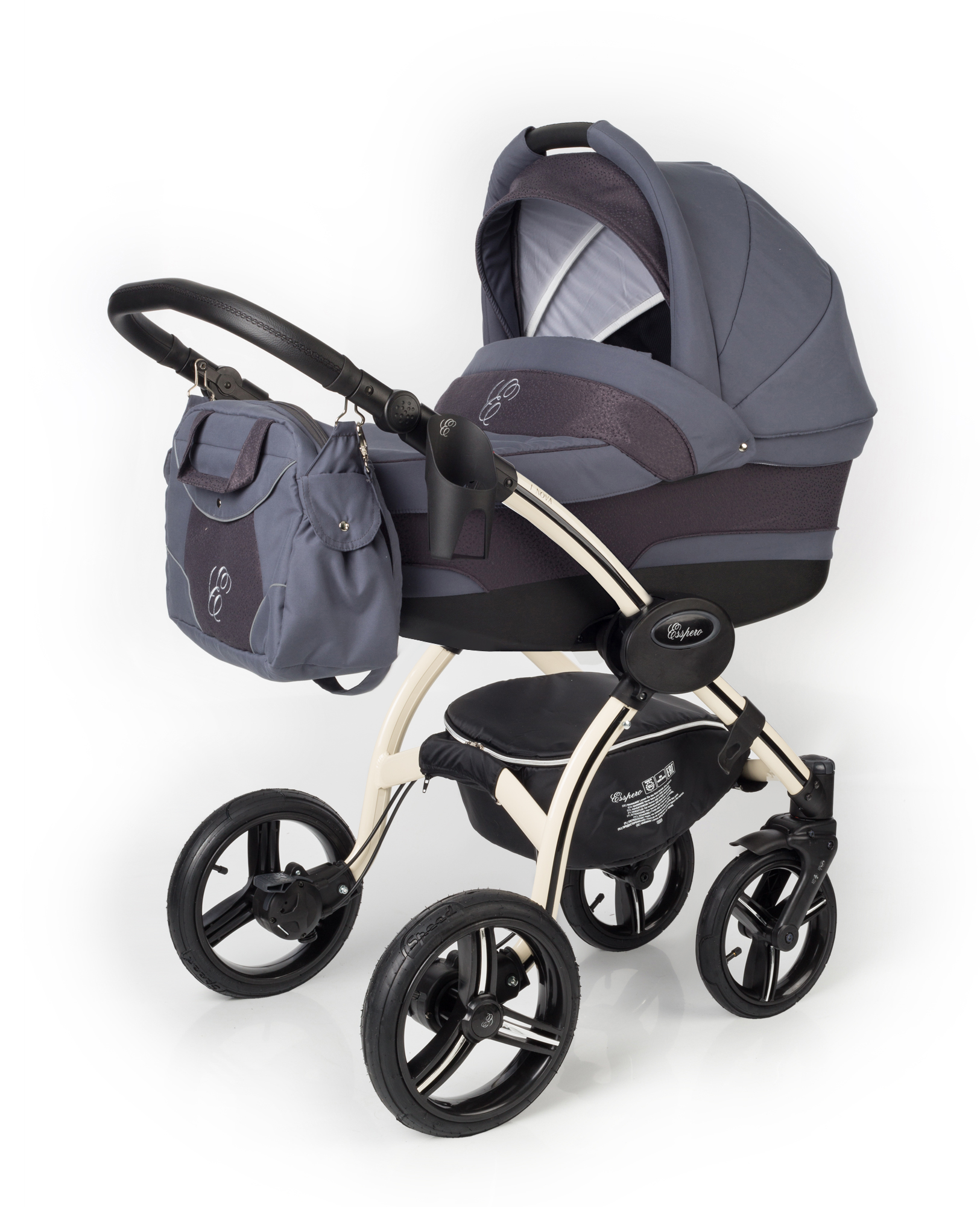 Коляска для новорожденных Esspero I-Nova (шасси Beige) Dark Grey