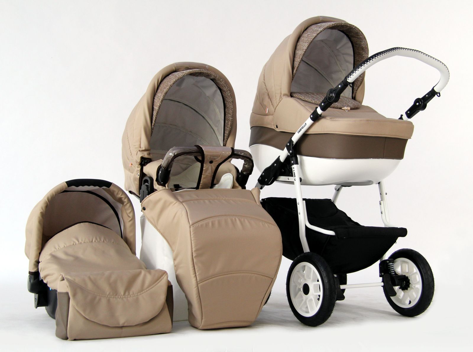 Коляска 3 в 1 Farfello Fortuna F-line FL5 бежевый