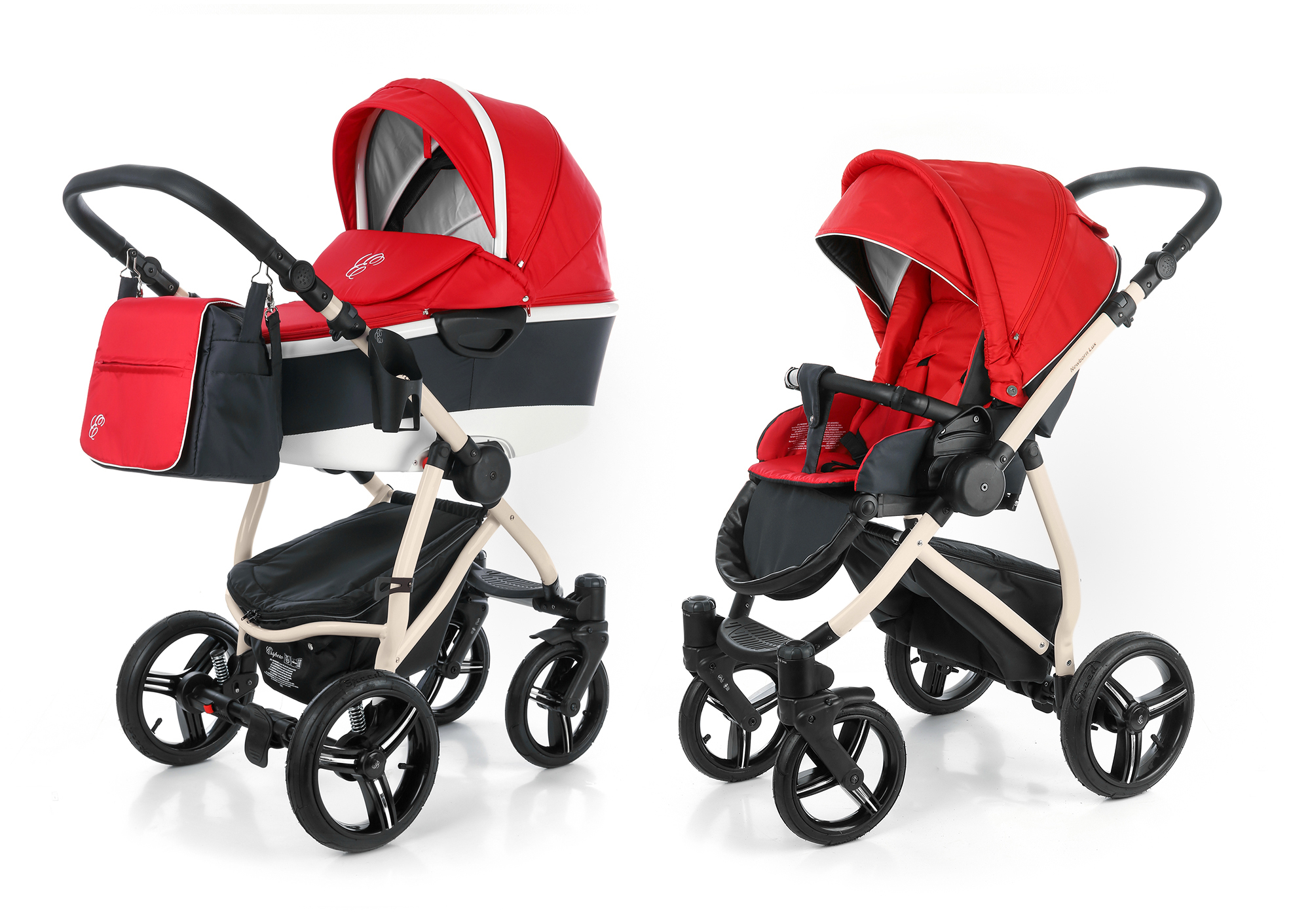 Коляска 2 в 1 Esspero Newborn Lux Alu (шасси Beige) Red