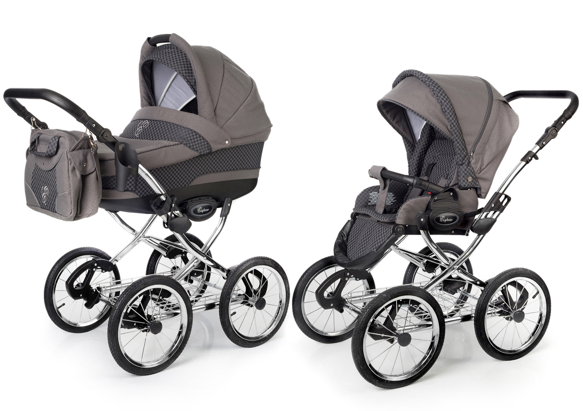 Коляска 2 в 1 Esspero Classic (шасси Chrome) Carbon