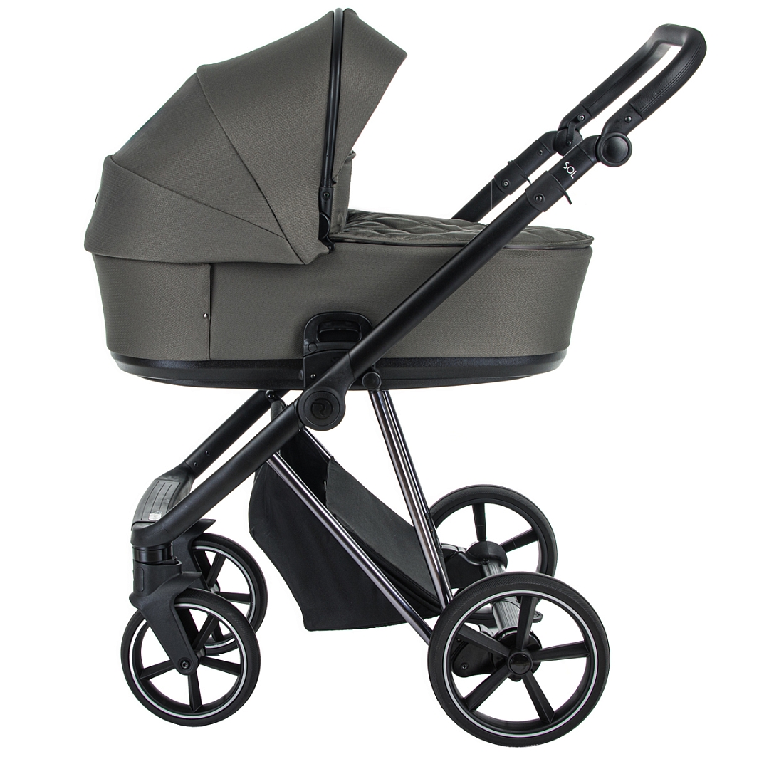Коляска 3 в 1 Roan Sol Lux Taupe/Nikiel/руч.Черный