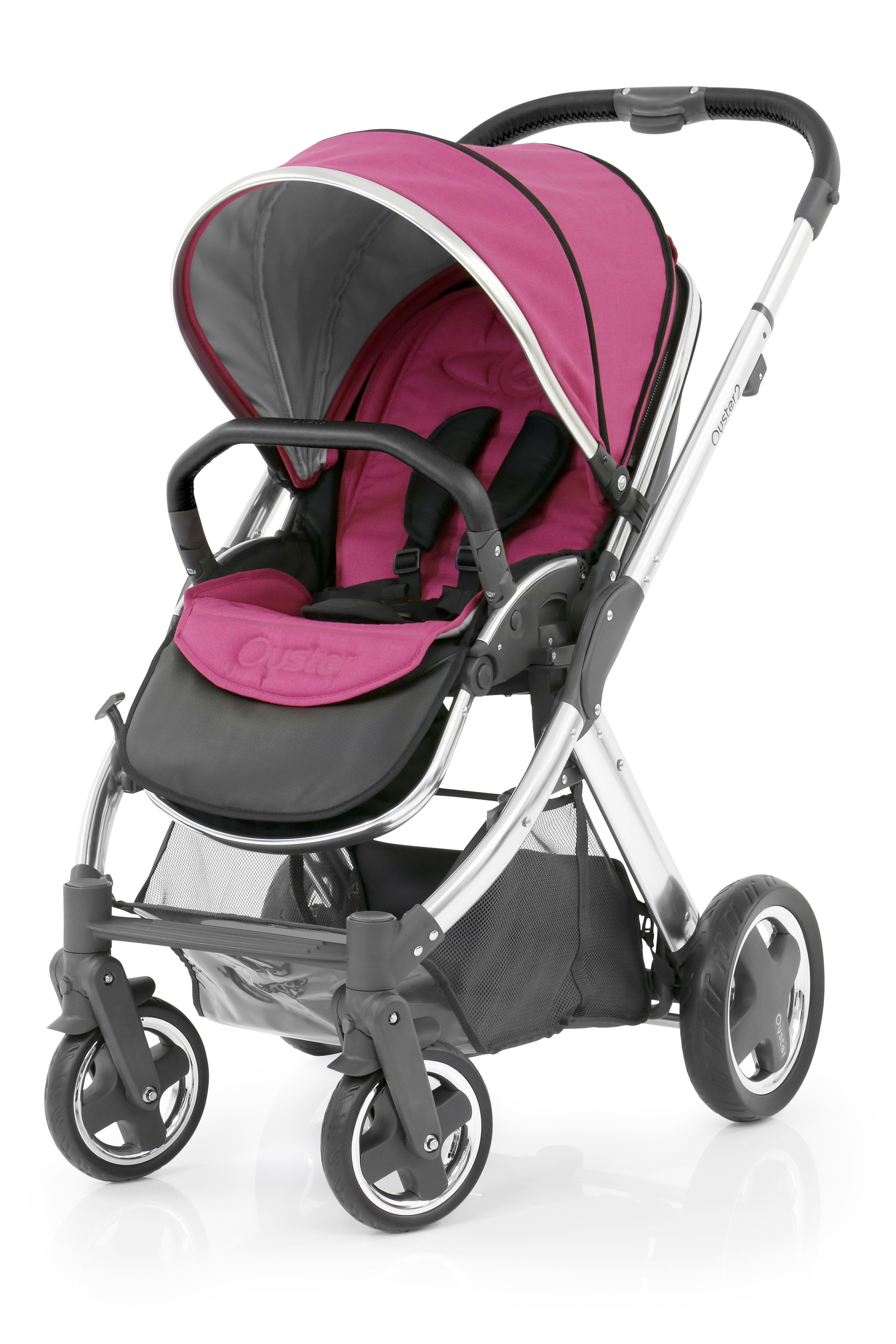 Прогулочная коляска Oyster 2 + Colour Pack (шасси Chrome/Black) Wow Pink