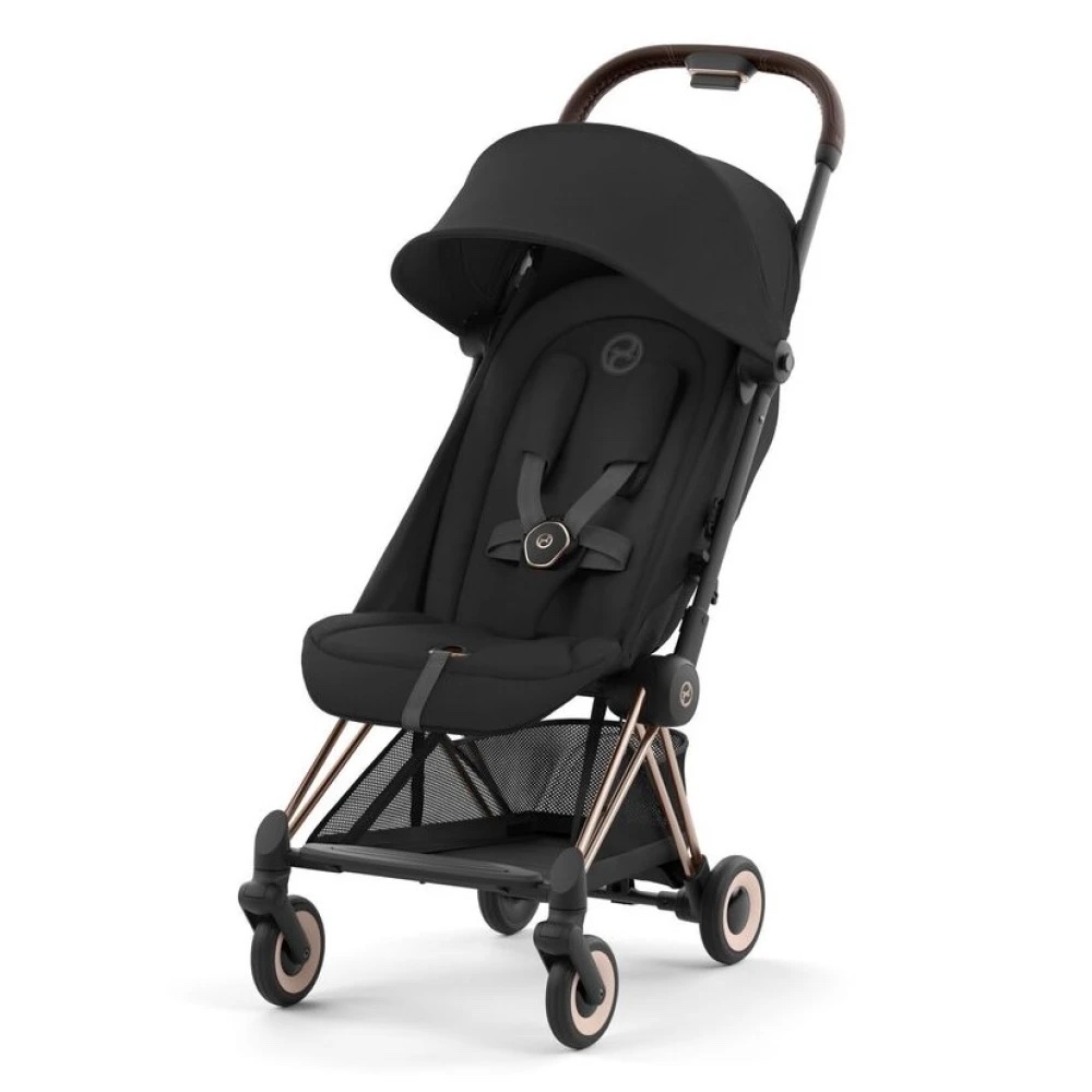 Прогулочная коляска Cybex Coya Rosegold Sepia Black + дождевик + бампер