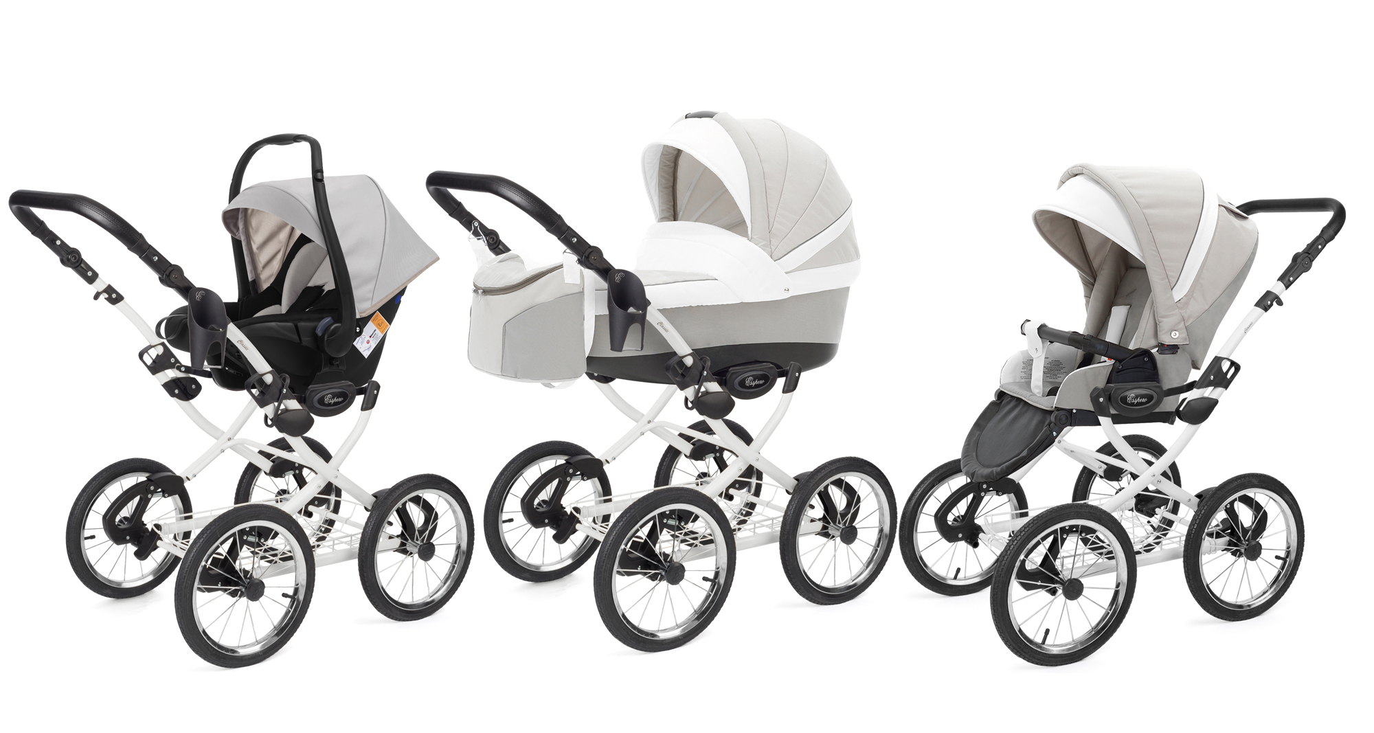 Коляска 3 в 1 Esspero Grand Classic (шасси White) Vanila