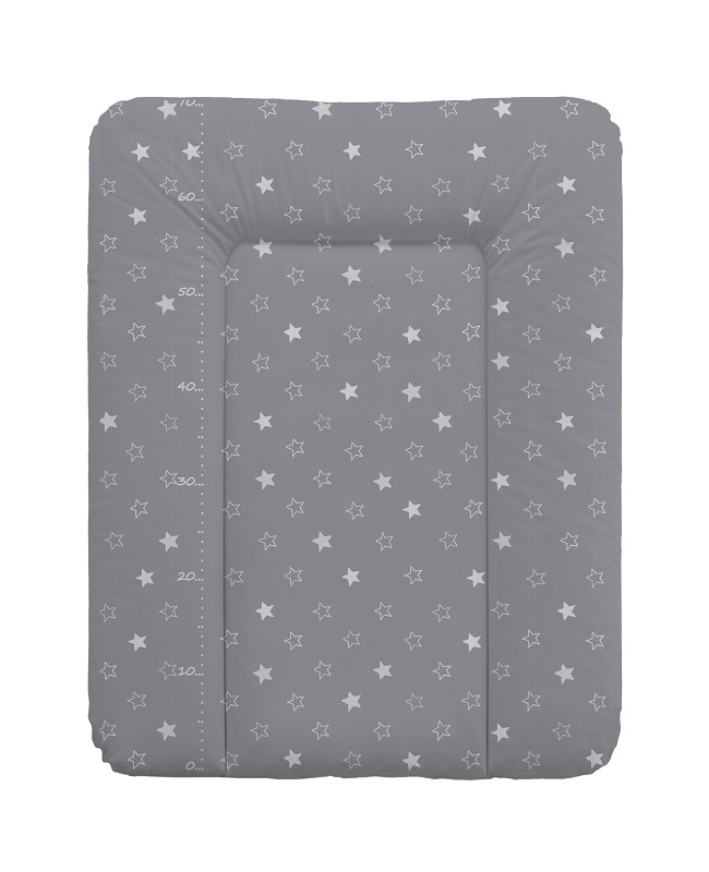 Пеленальный матрац Ceba Baby мягкий на комод 70x50 см Stars Dark Grey