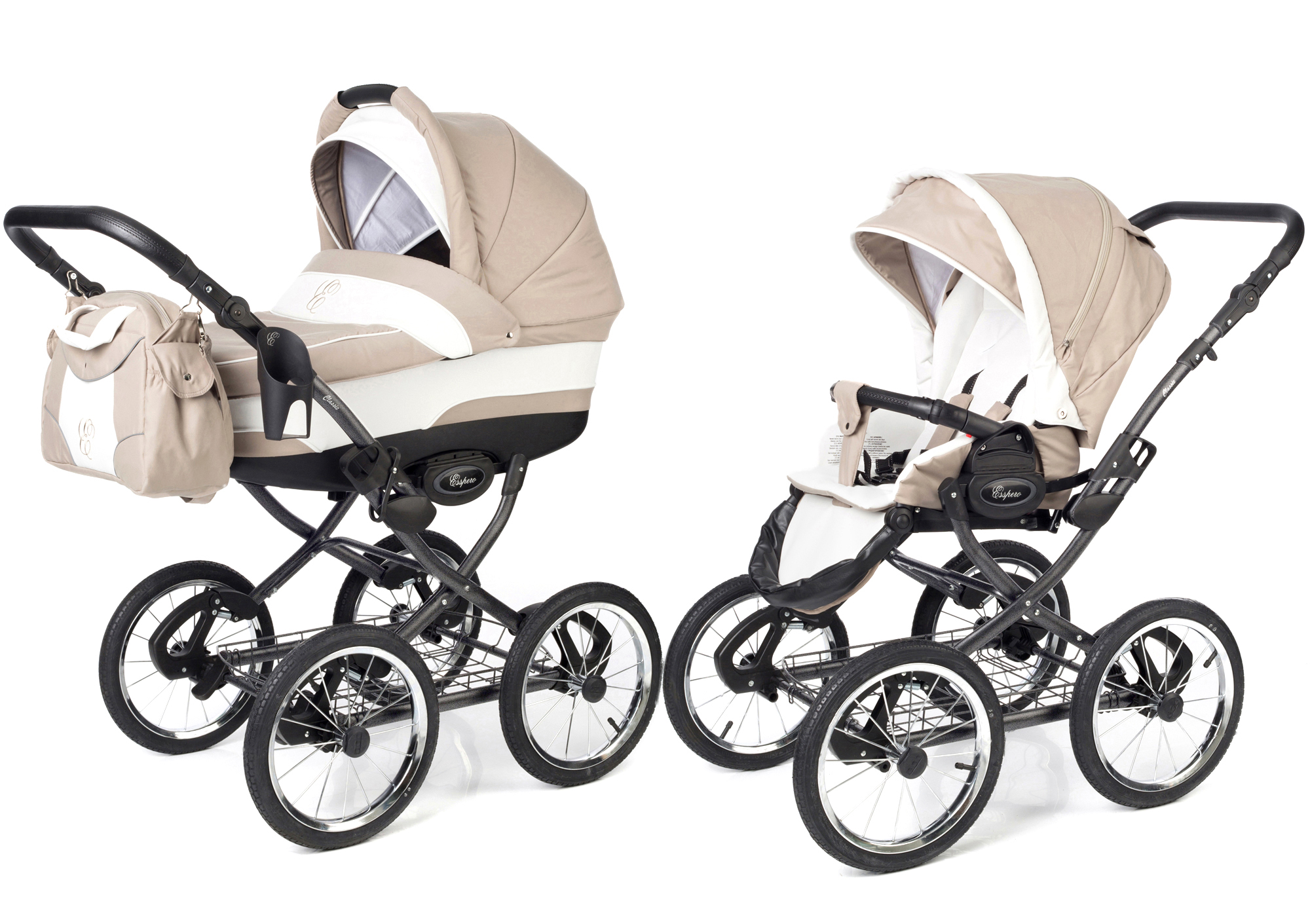 Коляска 2 в 1 Esspero Classic (шасси Graphite) Khakki Lux