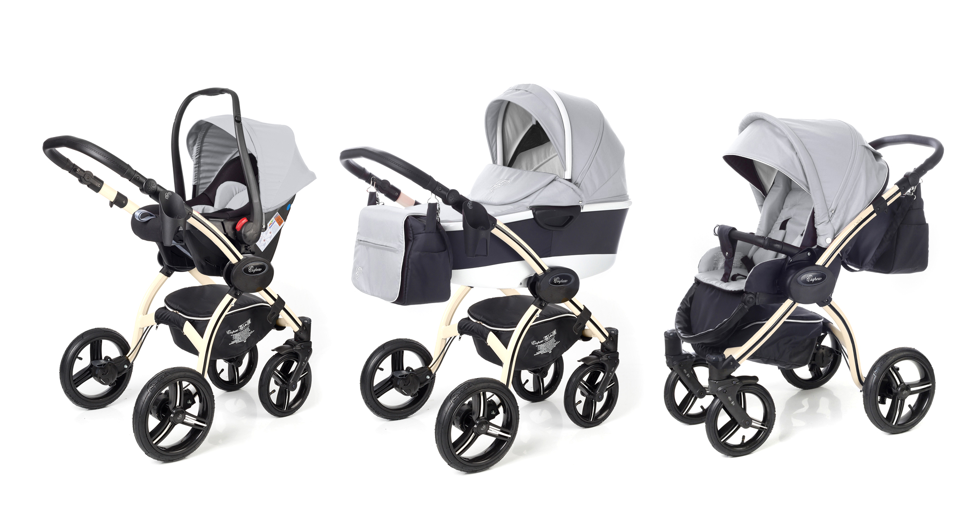 Коляска 3 в 1 Esspero I-Nova Alu (шасси Beige) Silver