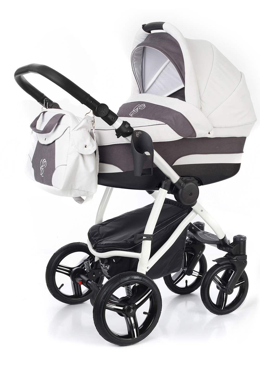 Коляска для новорожденных Esspero Newborn Lux (шасси White) Grey
