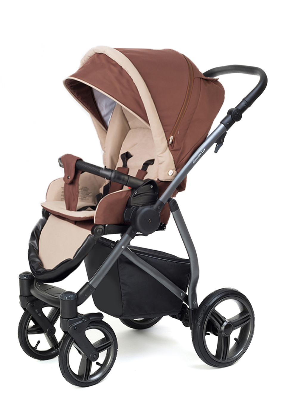 Прогулочная коляска Esspero Newborn Lux (шасси Graphite) Brown Beige