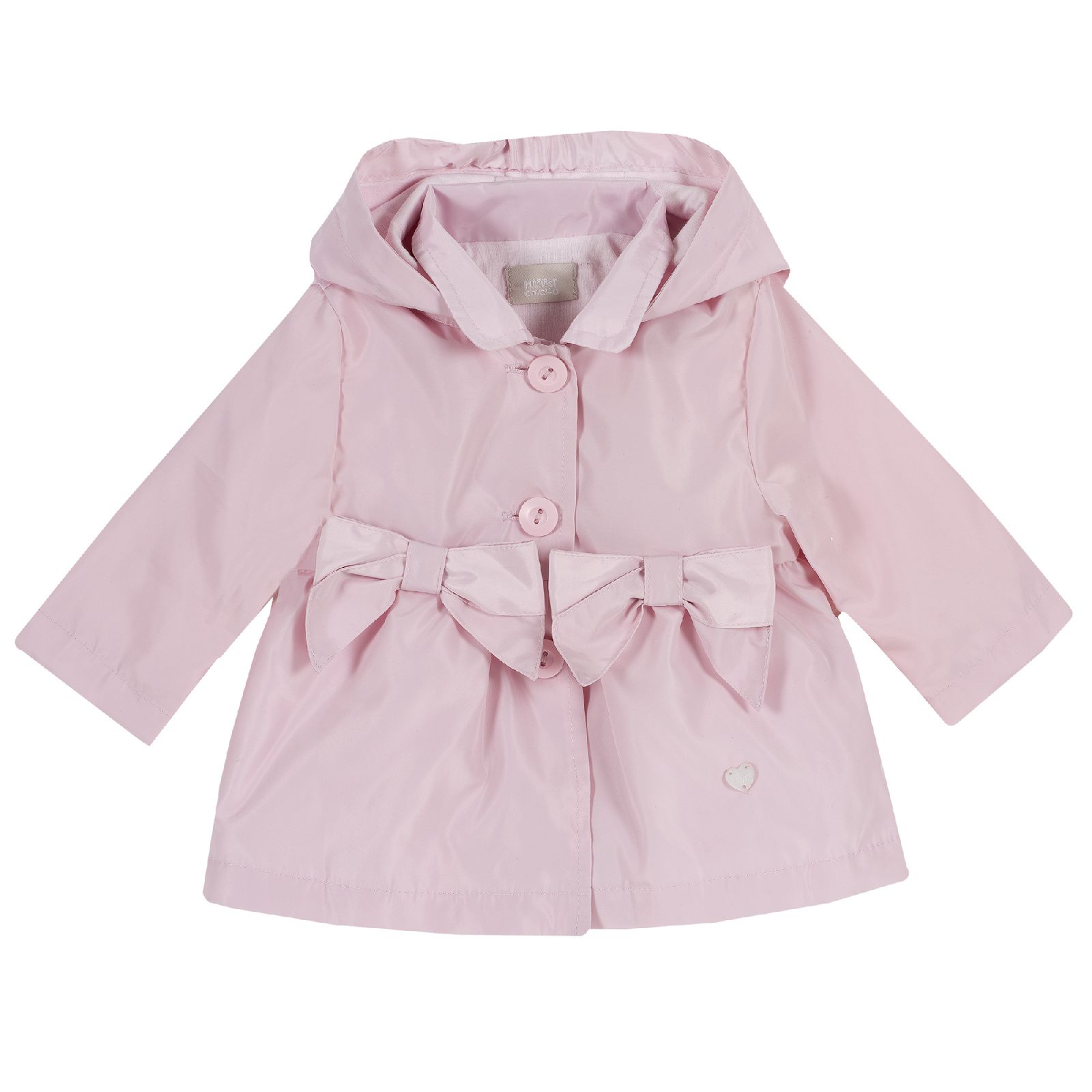 Куртка Chicco для девочек, с бантами, цвет розовый Розовый, р.80