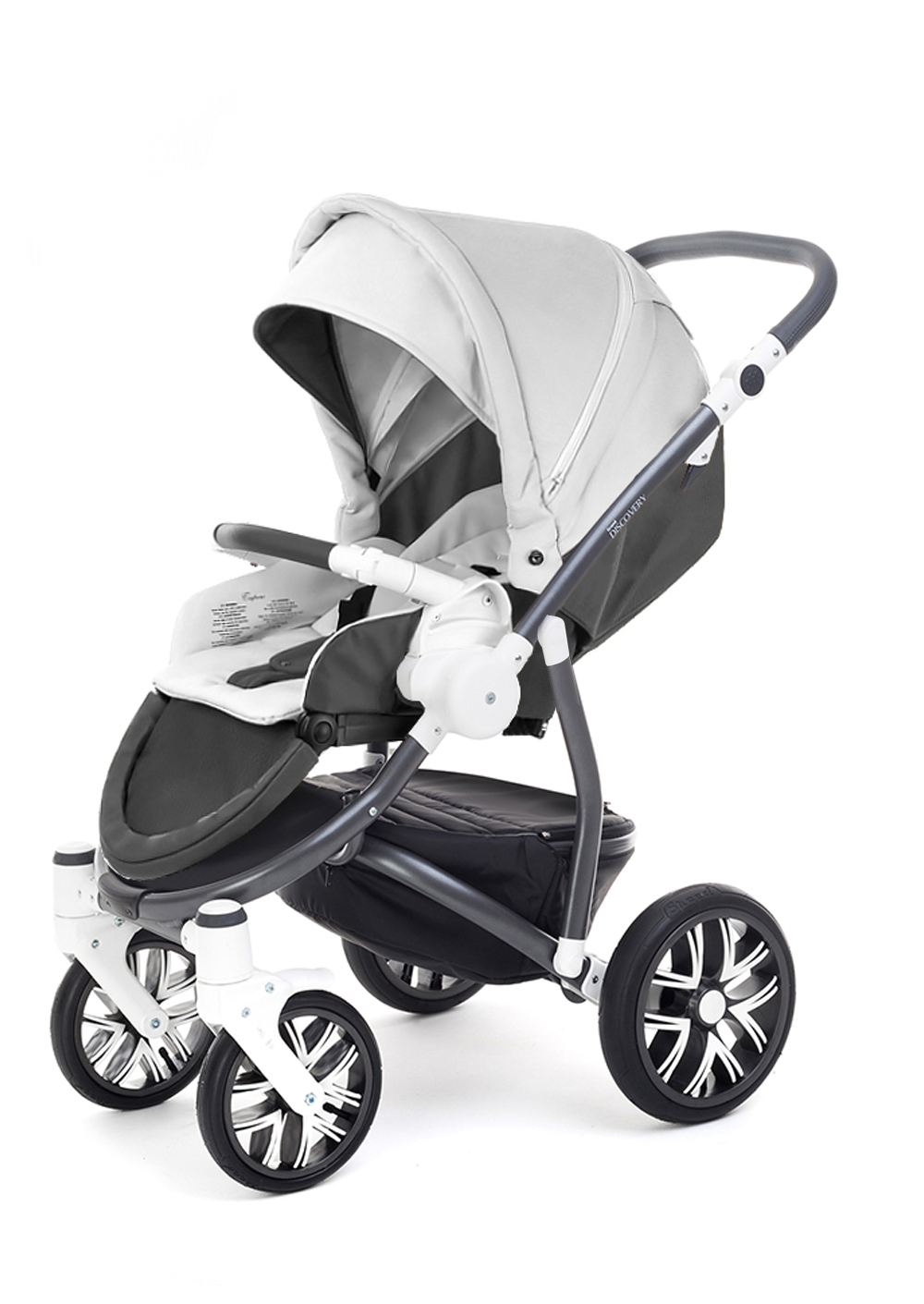 Прогулочная коляска Esspero Grand Discovery (шасси Graphite White) White leatherette