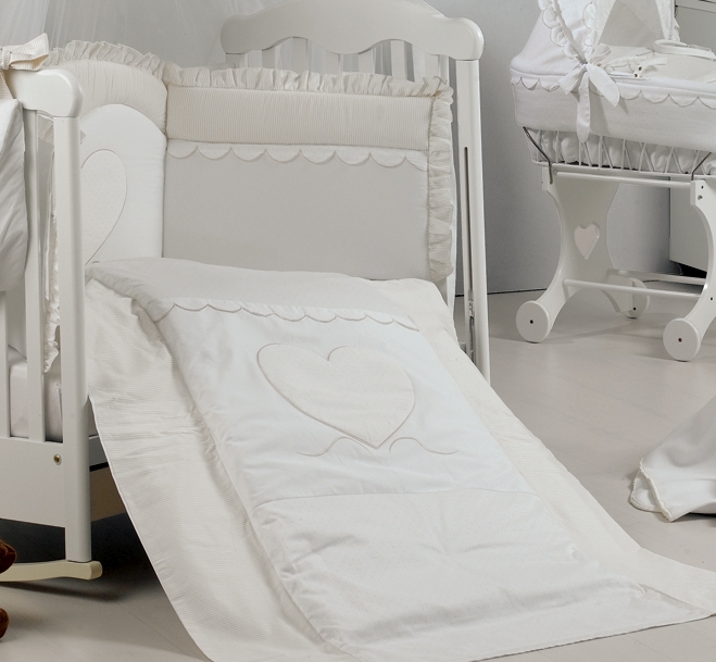 Постельный комплект Roman Baby CUORE DI MAMMA 5 предметов Ivory (Крем)