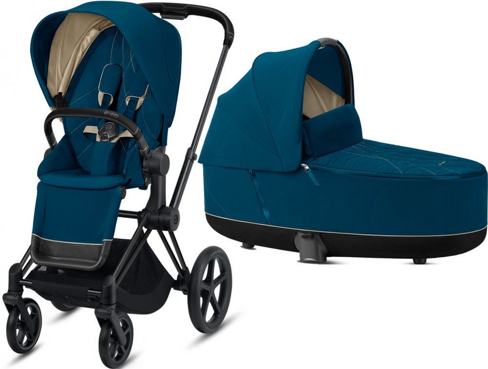 Коляска 2 в 1 Cybex Priam III (Matt Black) Mountain Blue