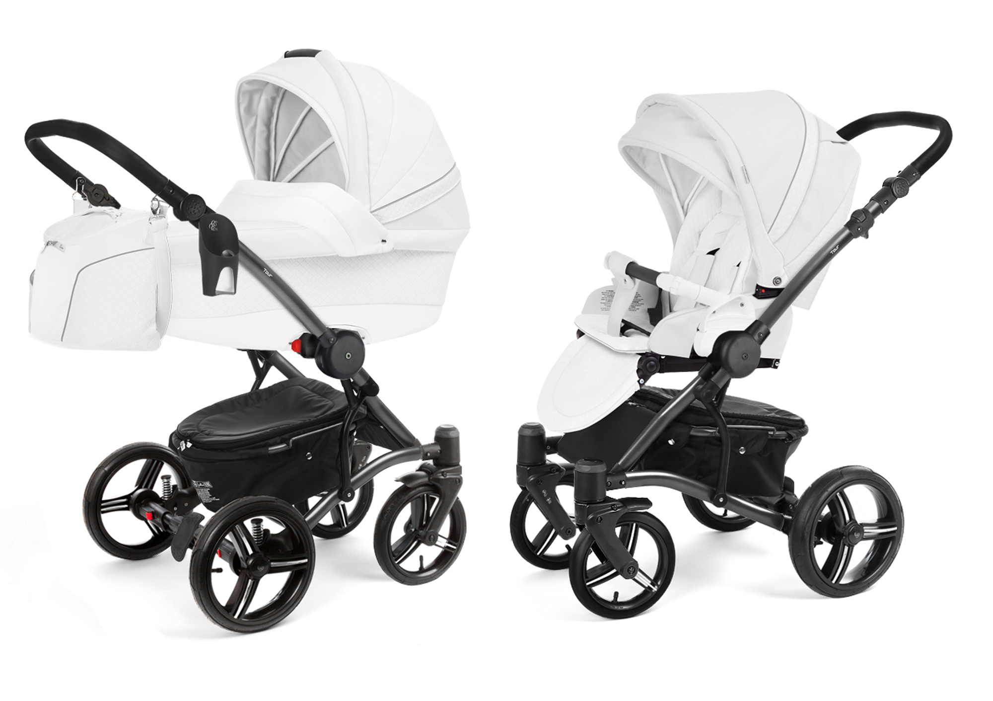 Коляска 2 в 1 Esspero Tour Leatherette (шасси Graphite) Nappa White