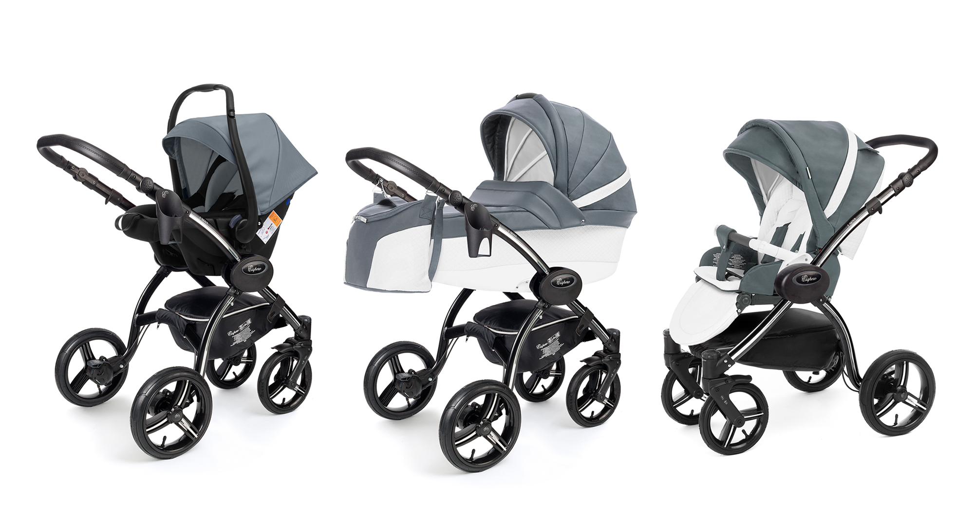 Коляска 3 в 1 Esspero Grand I-Nova (шасси Black) Nappa Blue Grey
